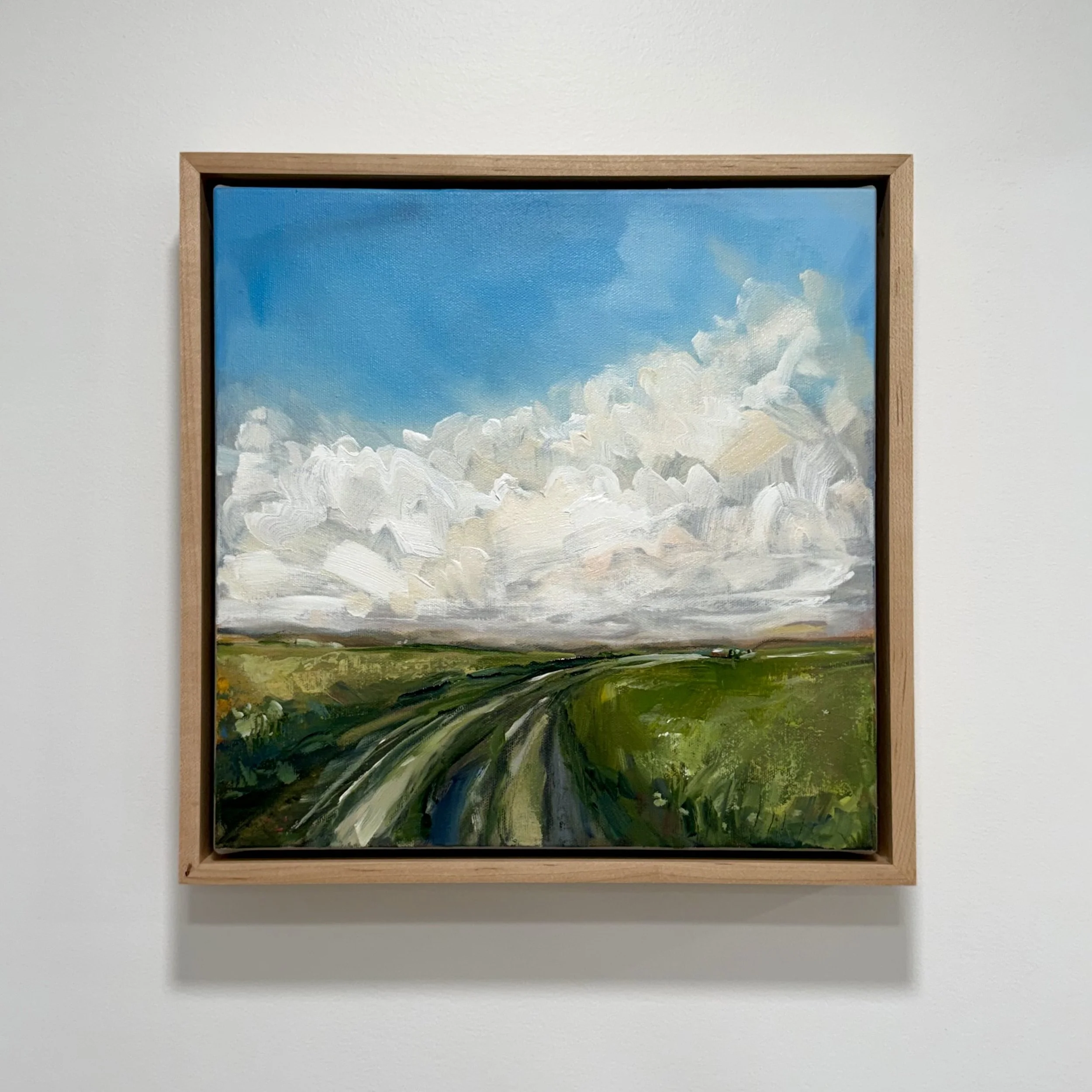 Nearly There | Acrylic, graphite and metallic paint on canvas, 12x12 inches, framed in Canadian maple | $525 with Avens Gallery  INQUIRE 