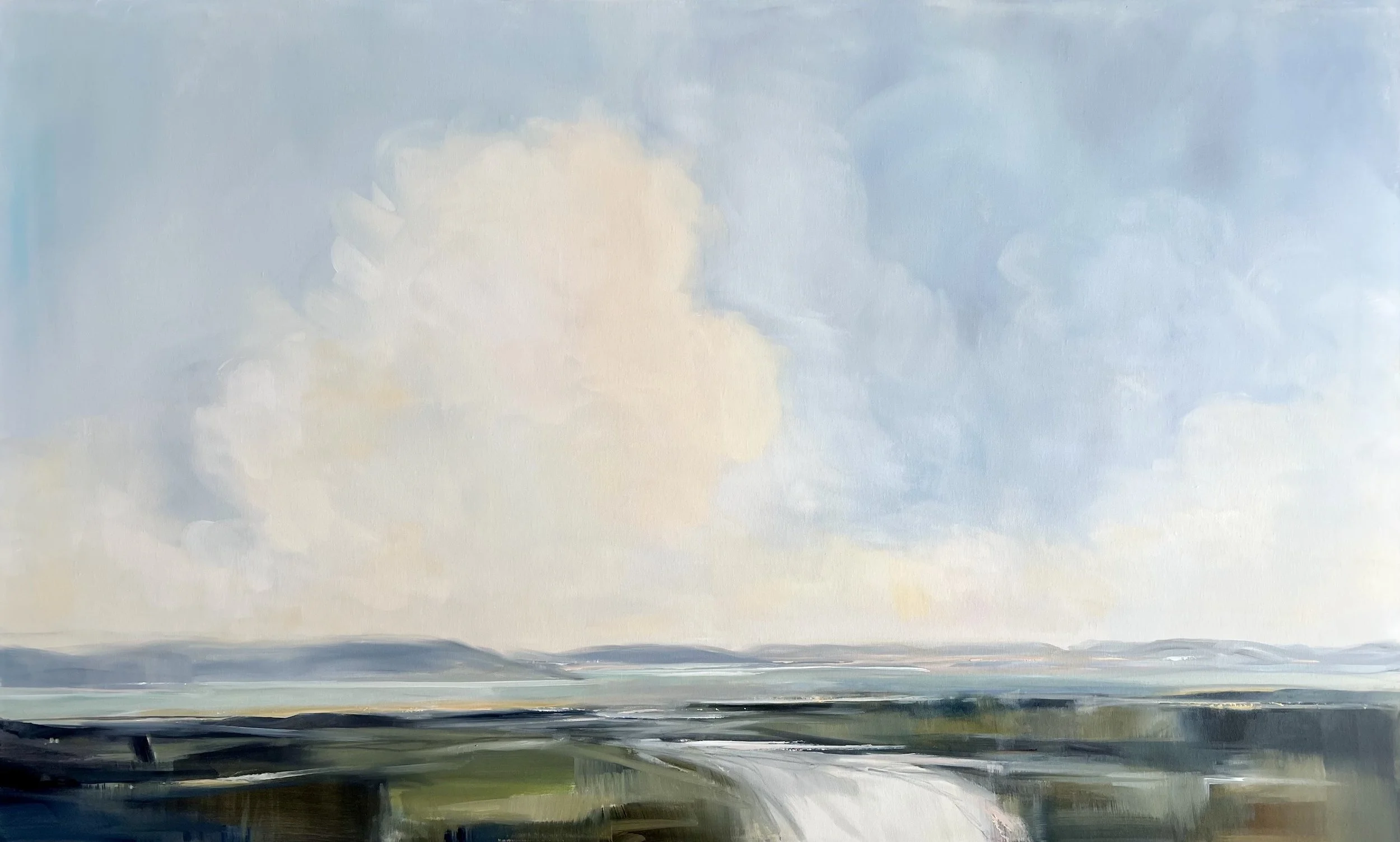 Tumbling | Acrylic and graphite on canvas, 36x60 inches  INQUIRE 