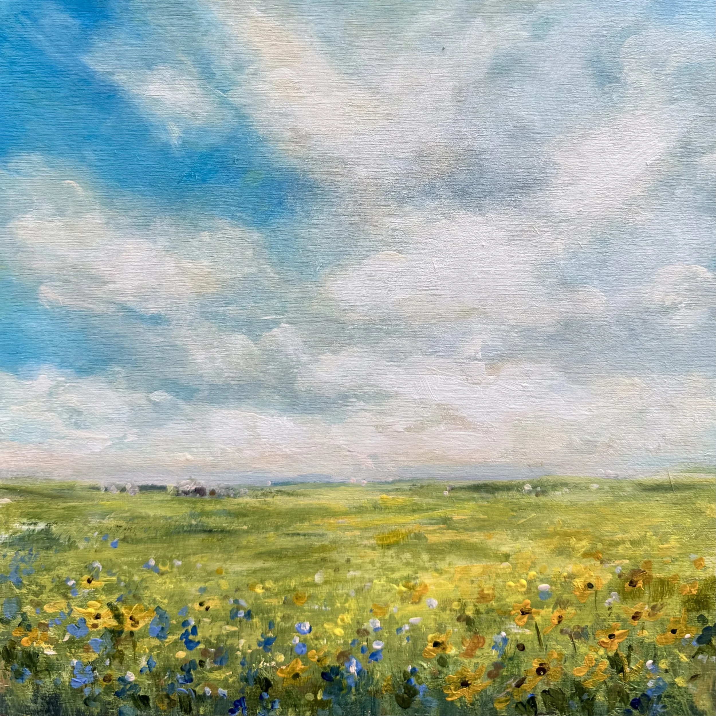 Petit Prairie 294 | Acrylic, graphite and metallic paint on cradled panel, 8x8 inches
