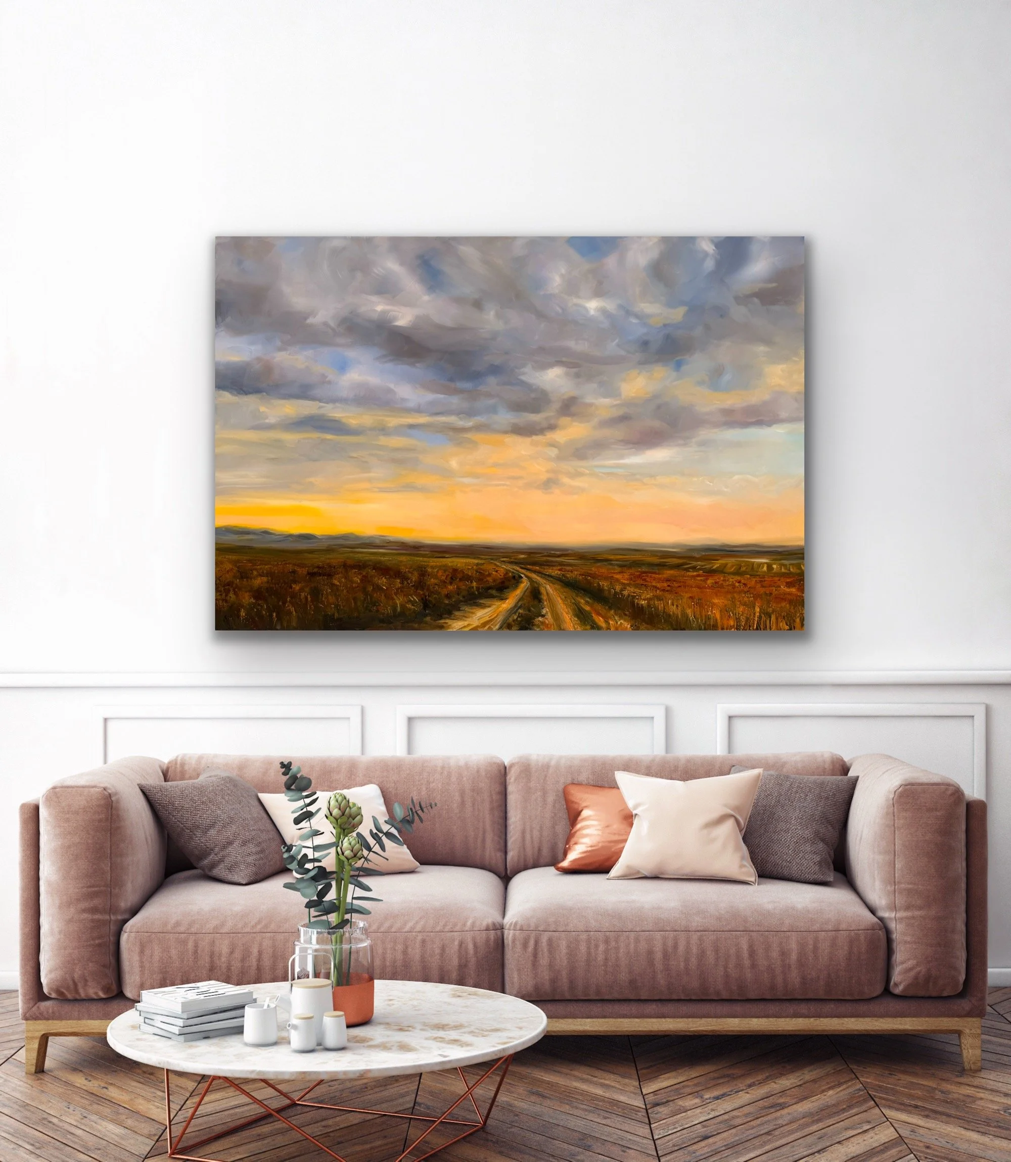 Take Me There, 40 x 60, acrylic, graphite and metallic paint on canvas