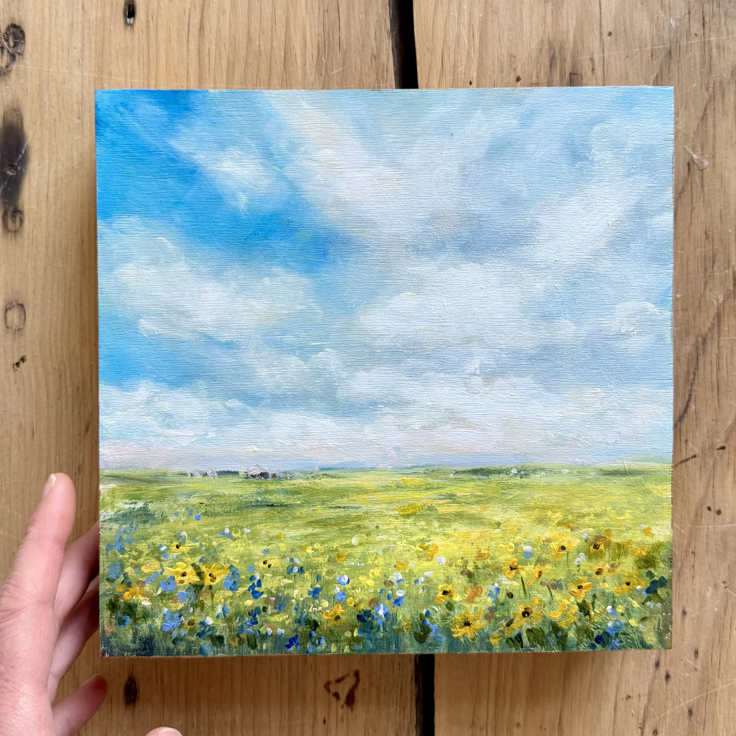 Petit Prairie 294 | Acrylic, graphite and metallic paint on cradled wood panel, 8x8 inches SOLD