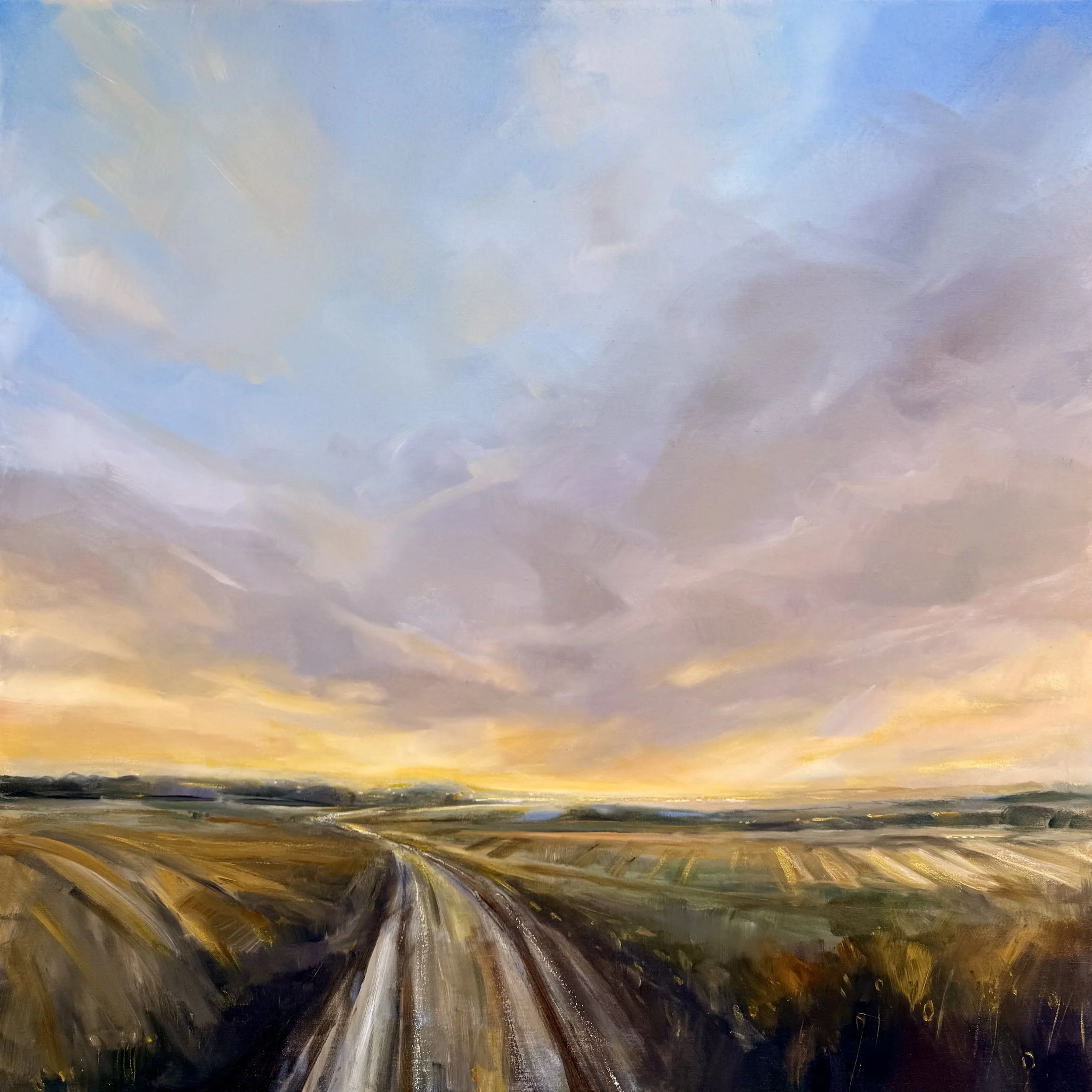 Promises, 36 x 36, acrylic, graphite and metallic paint on canvas