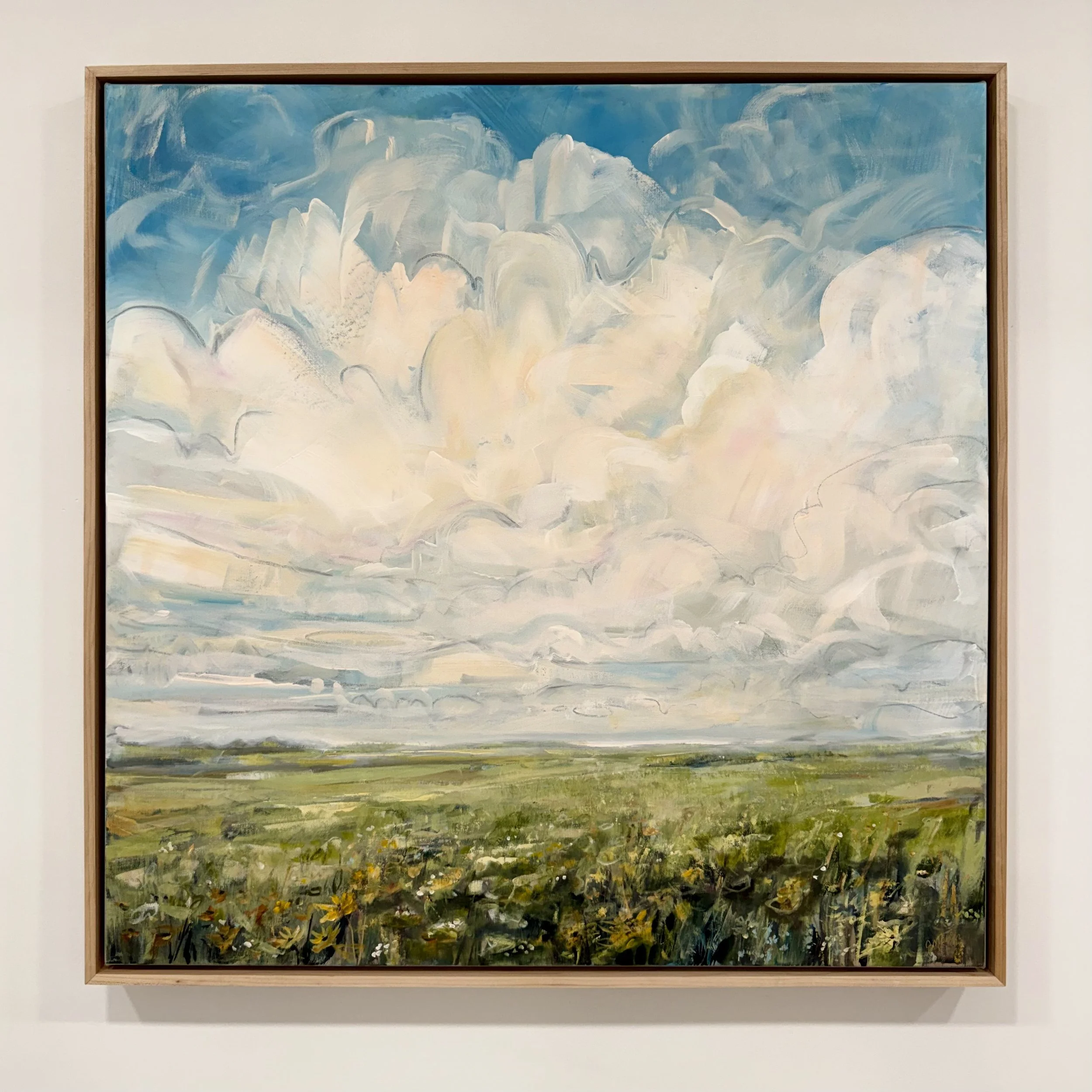 Wild and Free | Acrylic and graphite on canvas framed in maple, 30x30 inches | $2400 with the Gallery at Art Placement  INQUIRE 