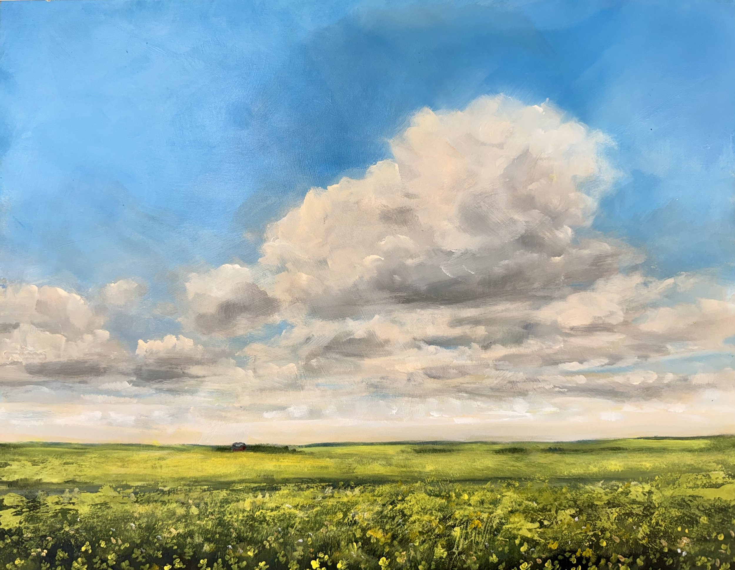 A Prairie Landmark | Acrylic, graphite and metallic paint on cradled wood panel, 14x18inches | $750 with A Little Art Boutique  INQUIRE 