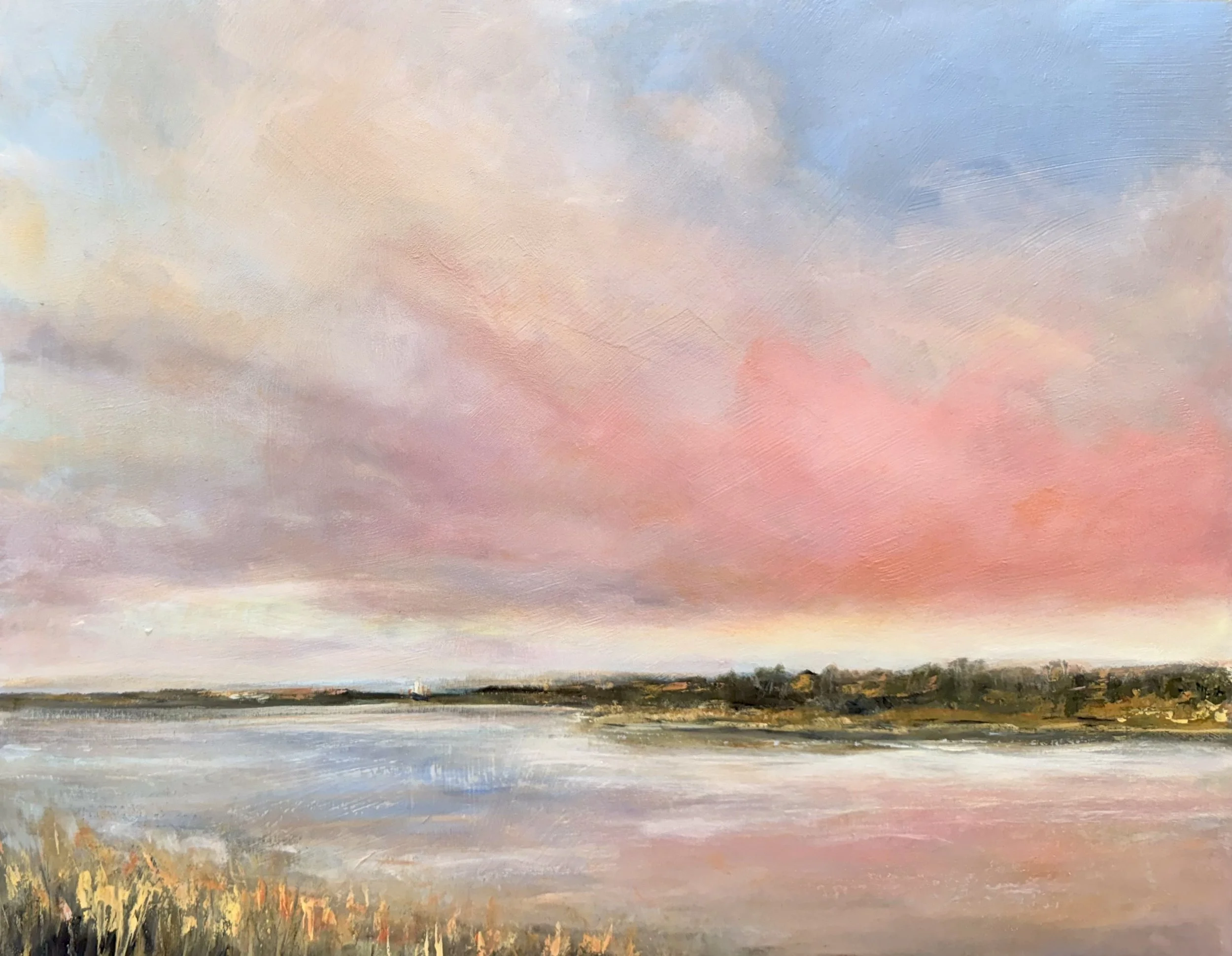 Meewasin Trail II | Acrylic and metallic paint on cradled panel, 14x18 inches INQUIRE 