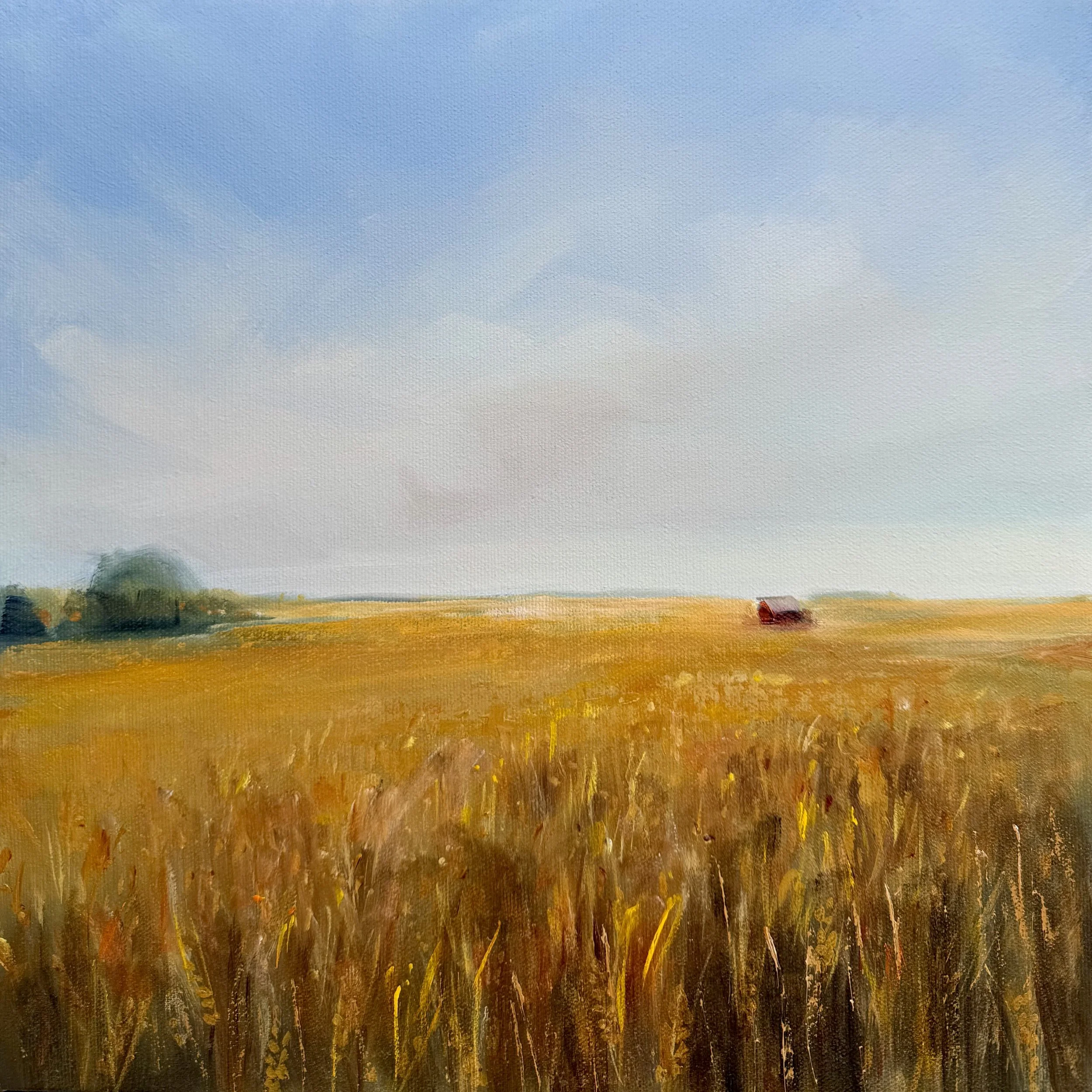 Not Far Off, 12 x 12, acrylic, graphite and metallic paint on canvas