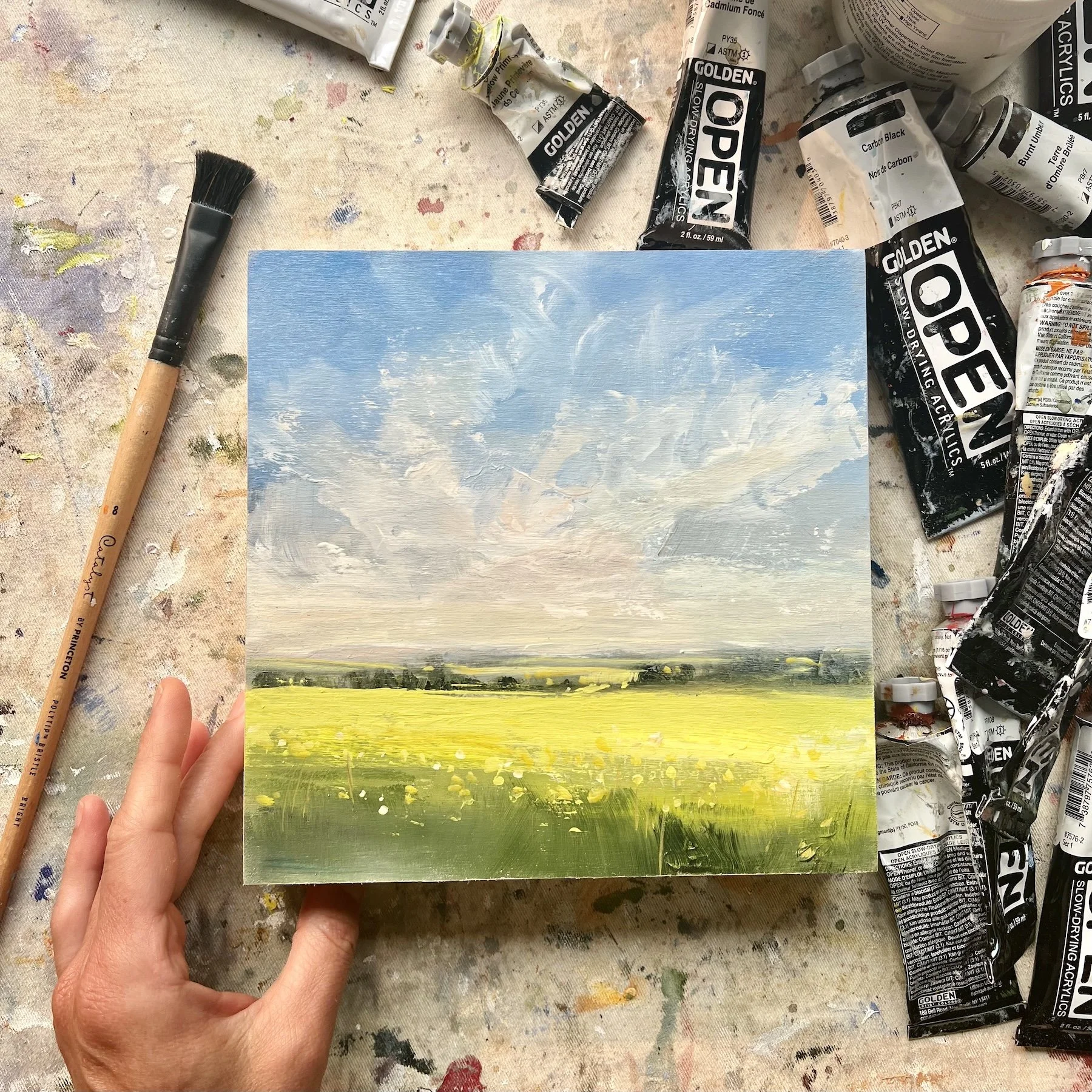 Petit Prairie 582, 8 x 8 acrylic on cradled panel