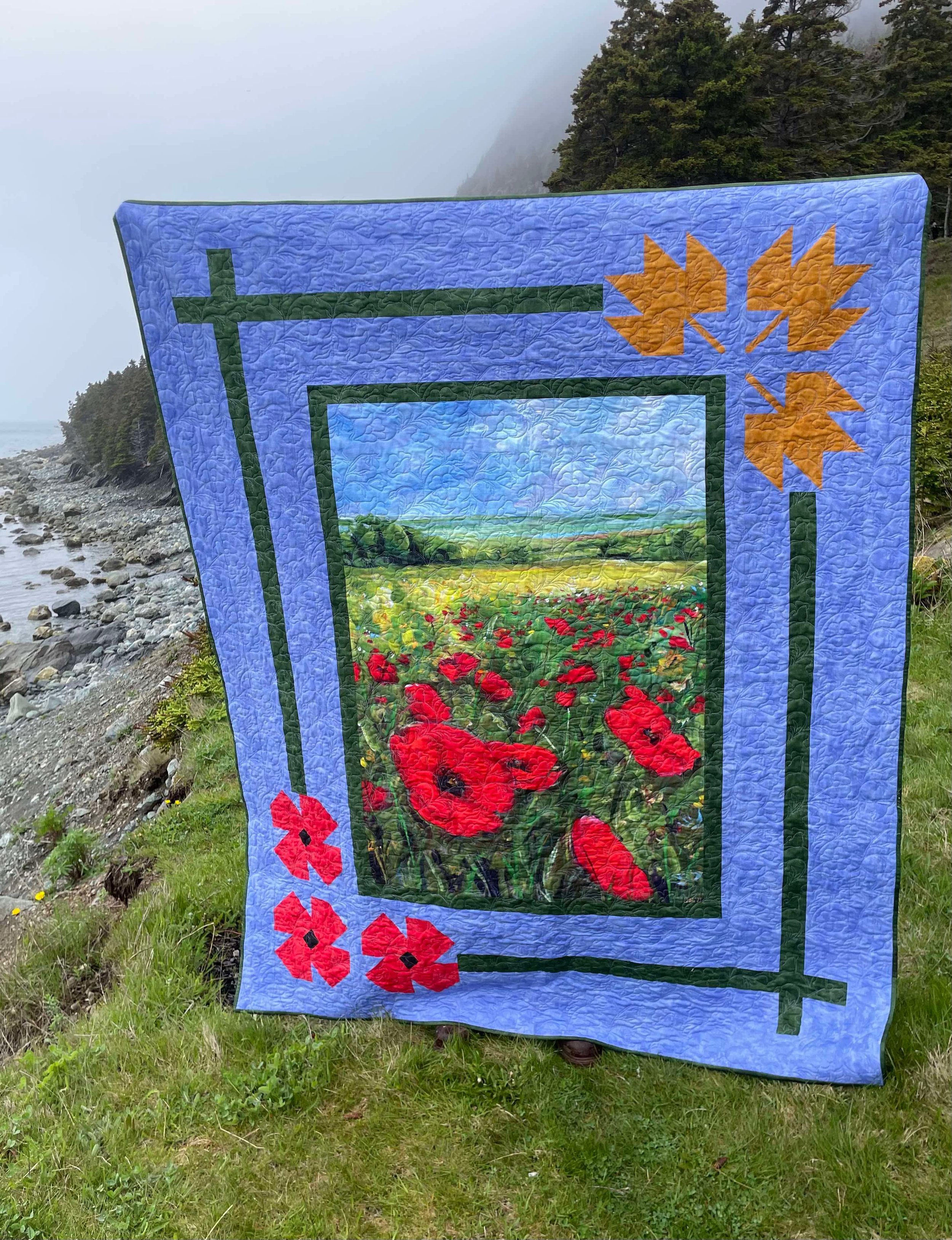 My painting made into a quilt for charity and veterans through Quilts of Valour.