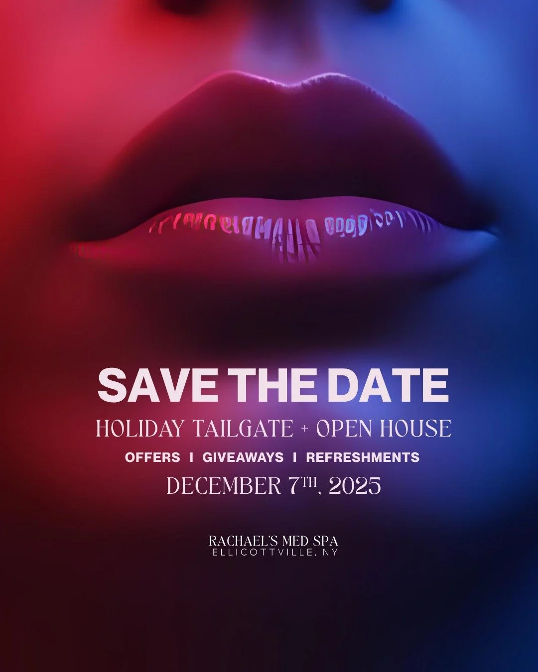 Mark your calendars — the glow gets festive on December 7th. 🎄
Our Holiday Tailgate Party is coming… and you won’t want to miss what’s in store. 💉✨ Like this post, and tag a friend for more updates you both will want in on