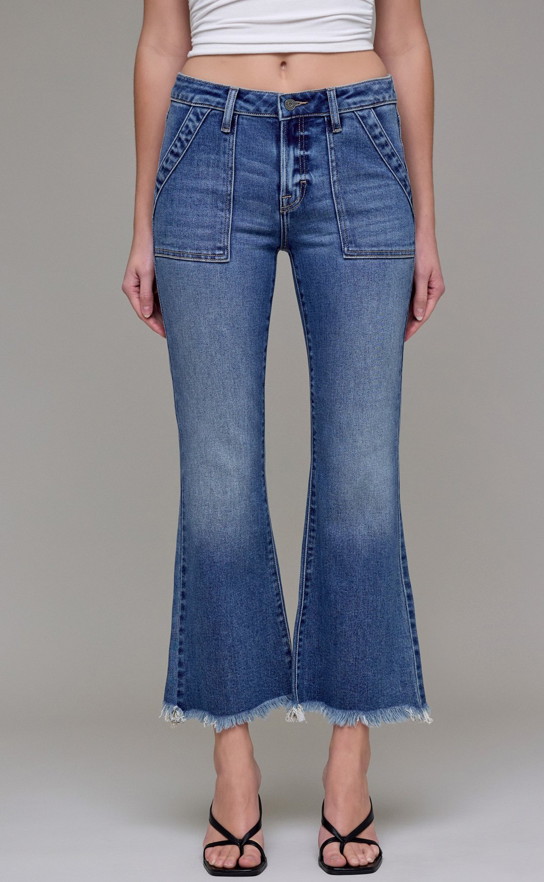 Hidden Happi Cargo Cropped Flare Jeans
