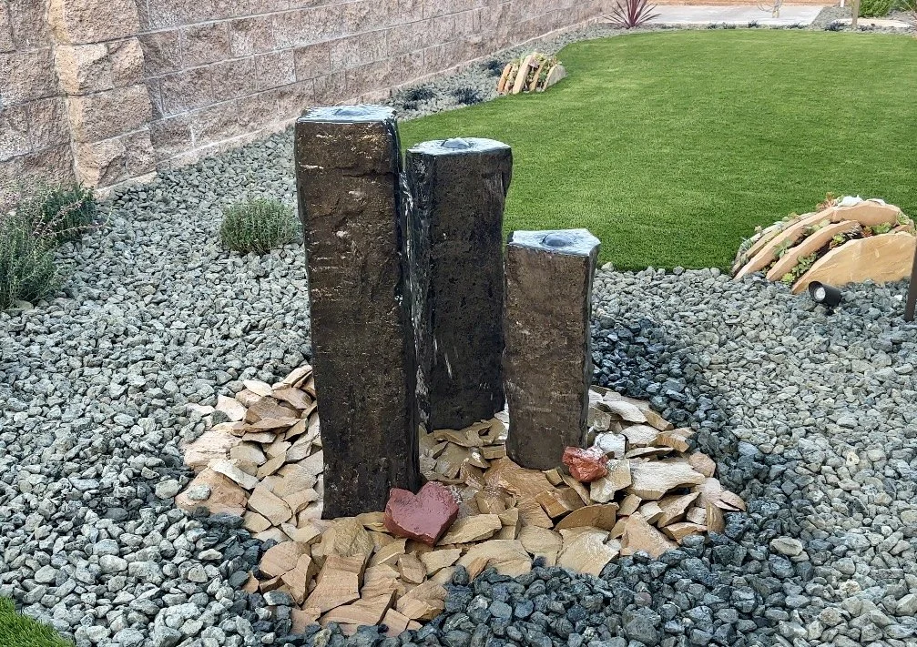 basalt tower column fountain spillway water feature