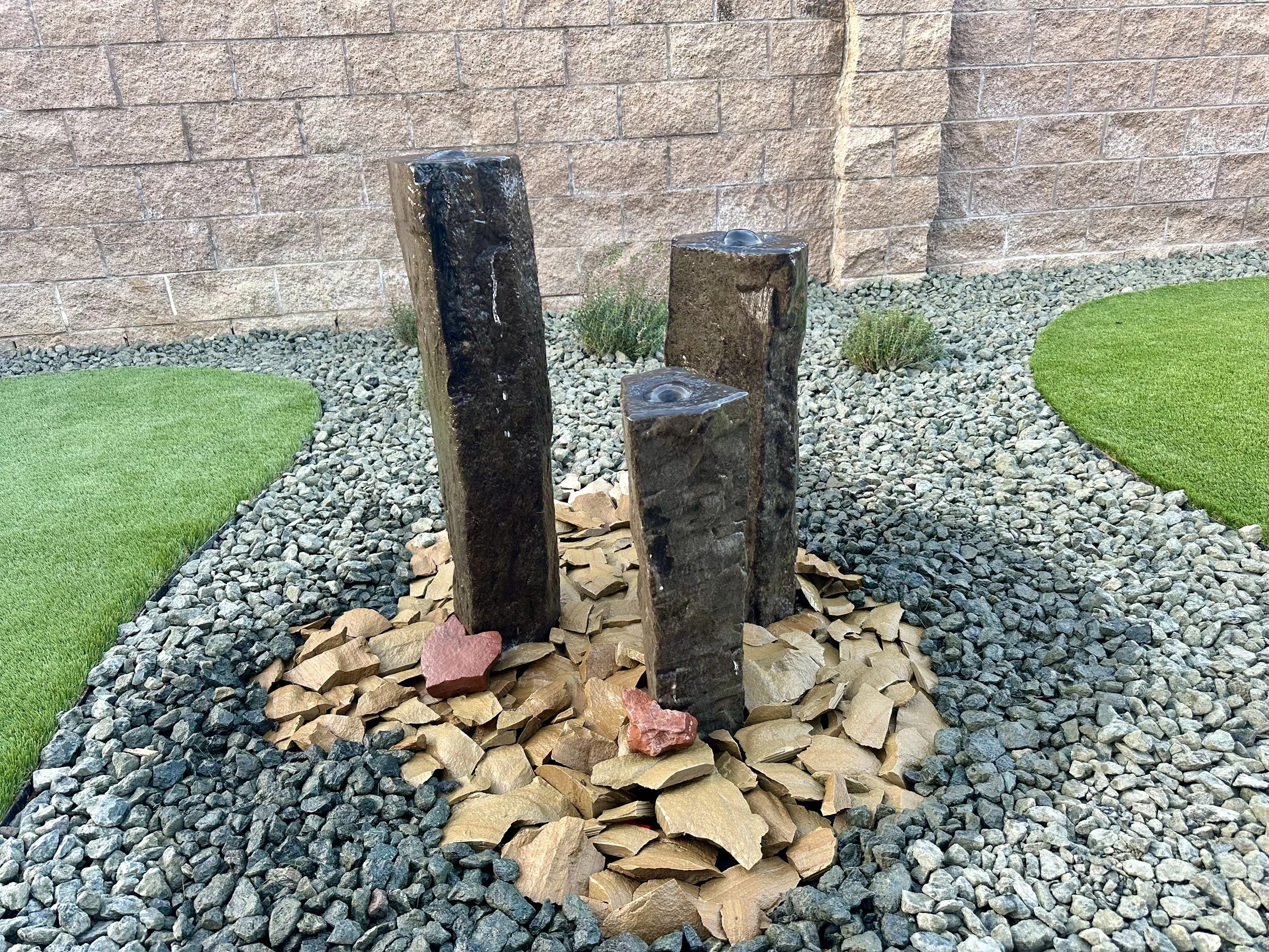 basalt tower column fountain spillway water feature