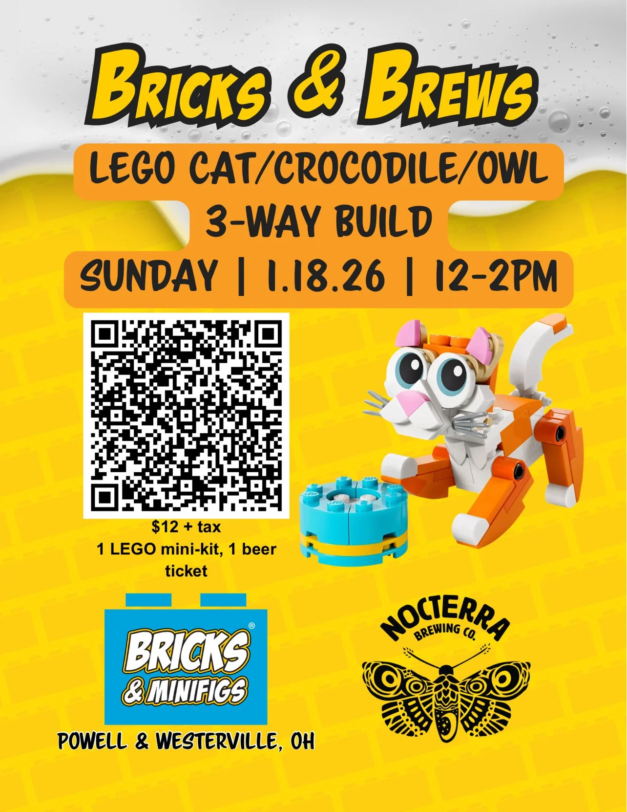 LEGO Cat/Crocodile/Owl Build @ Nocterra Brewing!