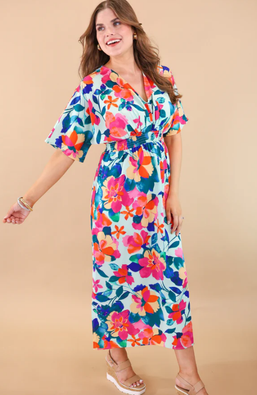 PREORDER - Ocean Mist Floral Dress