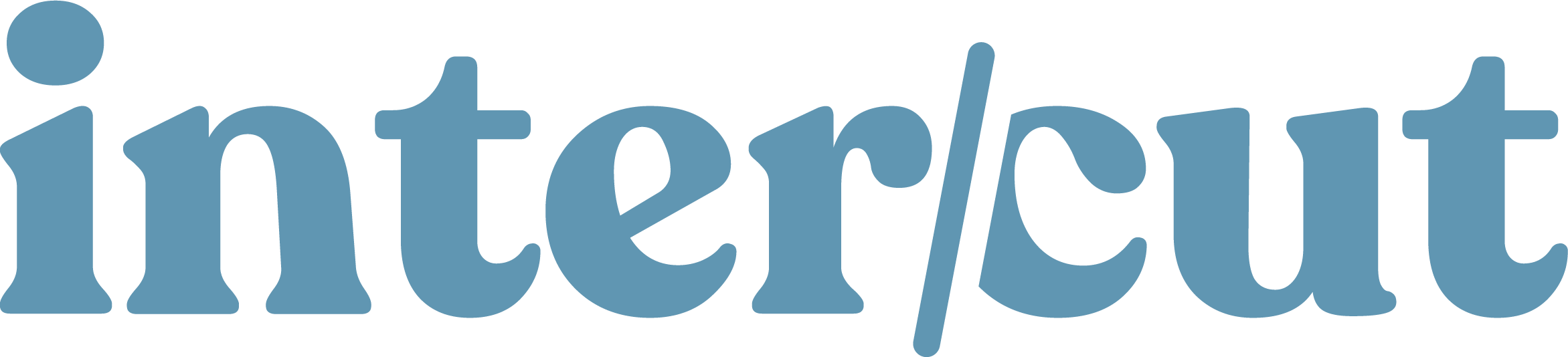A large word 'interpret' written in blue, stylized font.