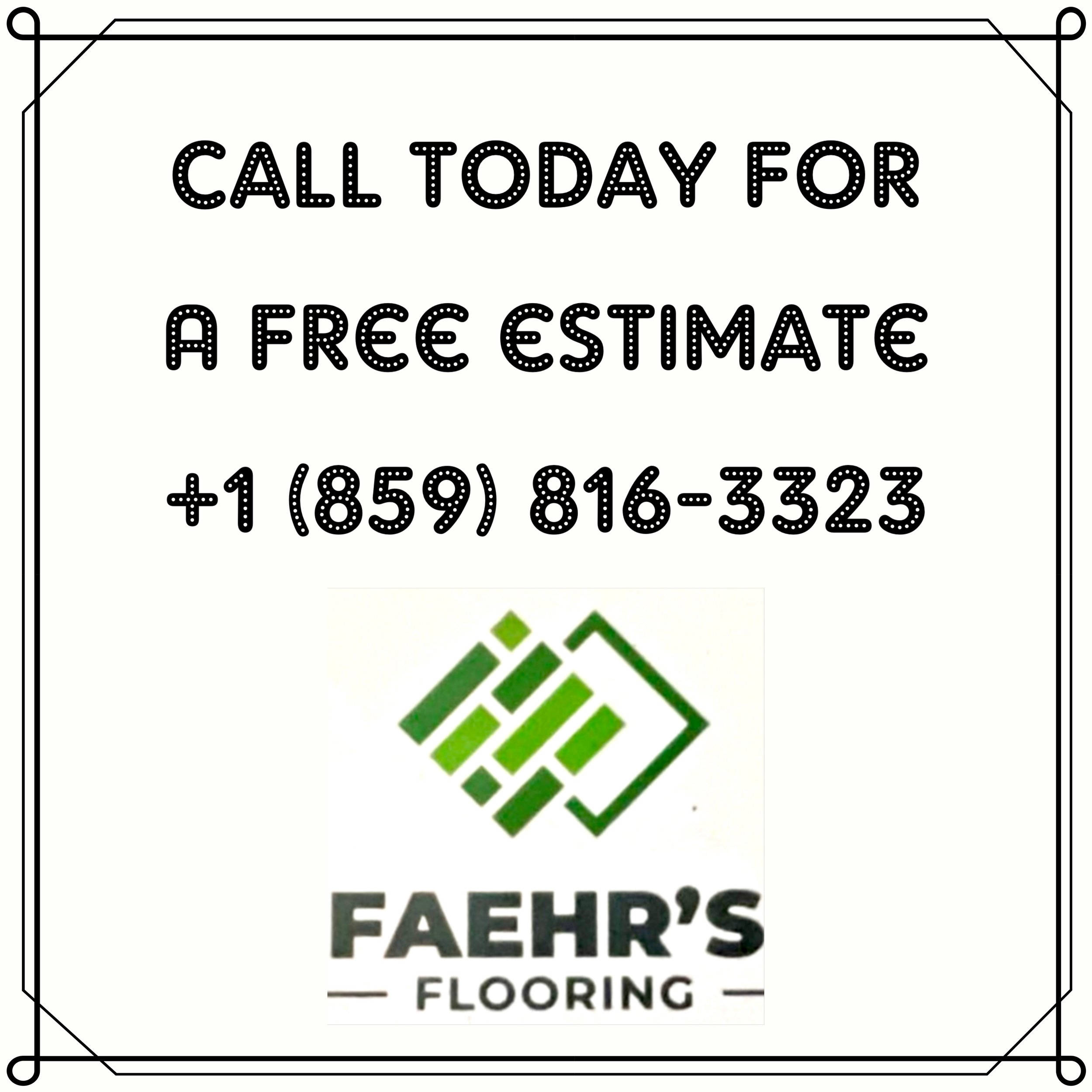 Sign reading 'Call today for a free estimate' with contact number, advertising flooring services.