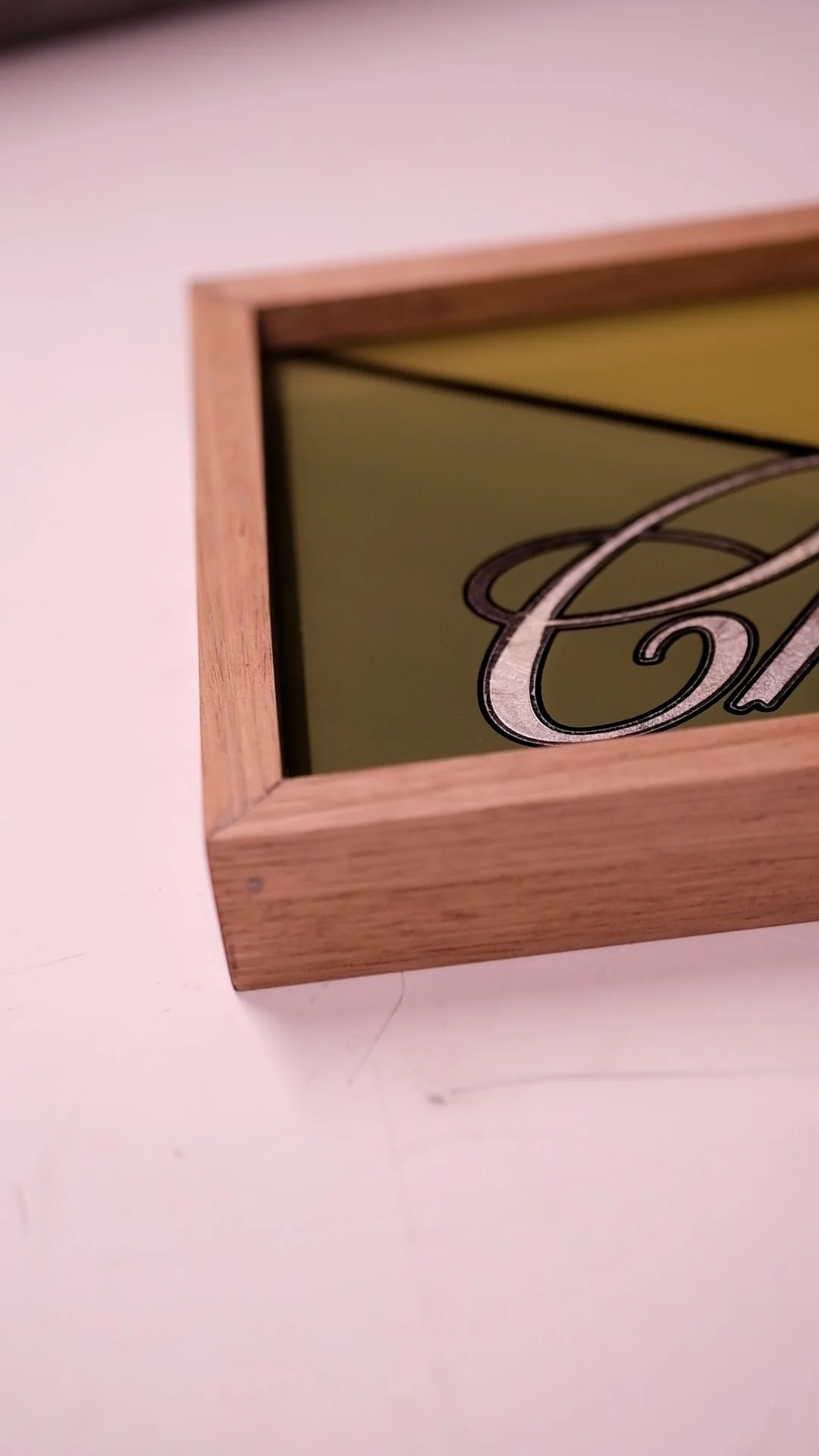 Timber-Framed Glass Sign with Emblem