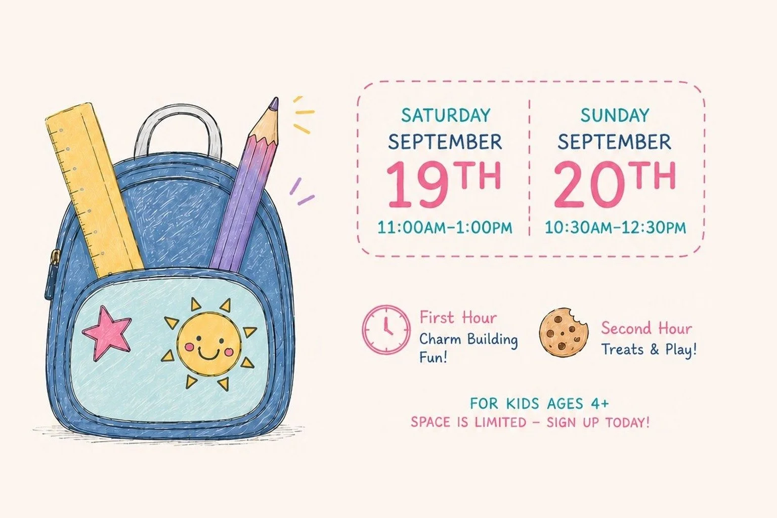 Backpack Charm Craft Class - Saturday
