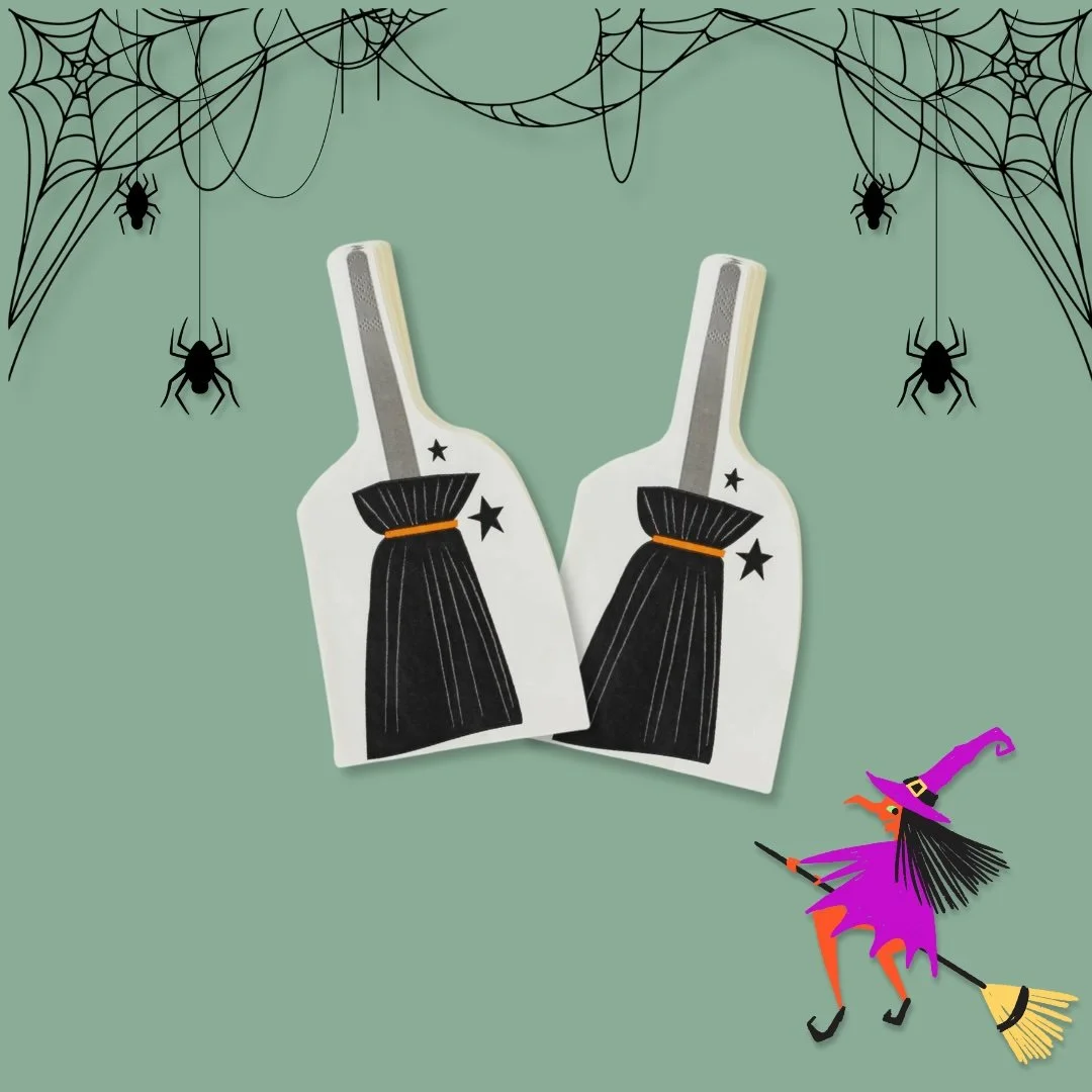 Witching Hour Broom Shaped Paper Dinner Napkin 2.jpg
