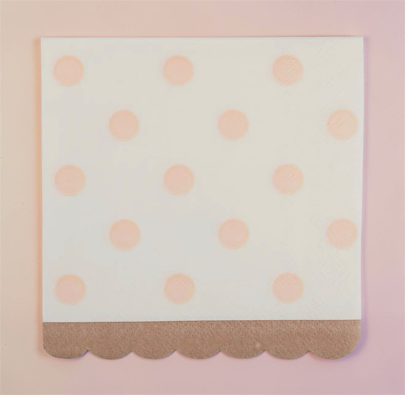 Blush Polka Dot Scallop Napkins