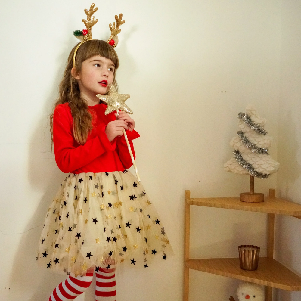 holiday tutu dresses Oudiya Toddler Tutu Dresses Girls Long Sleeve Ruffle Fall Winter Holiday Star Sequin Tulle Dress 2-6y, Toddler Girl's, Size: 3T-4T, Red