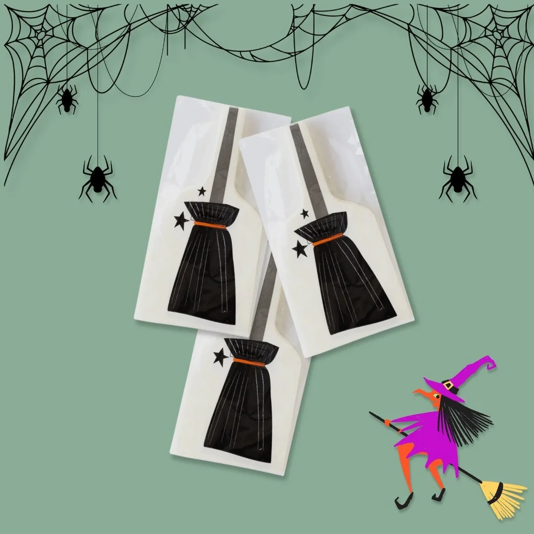 Witching Hour Broom Shaped Paper Dinner Napkin 3.jpg