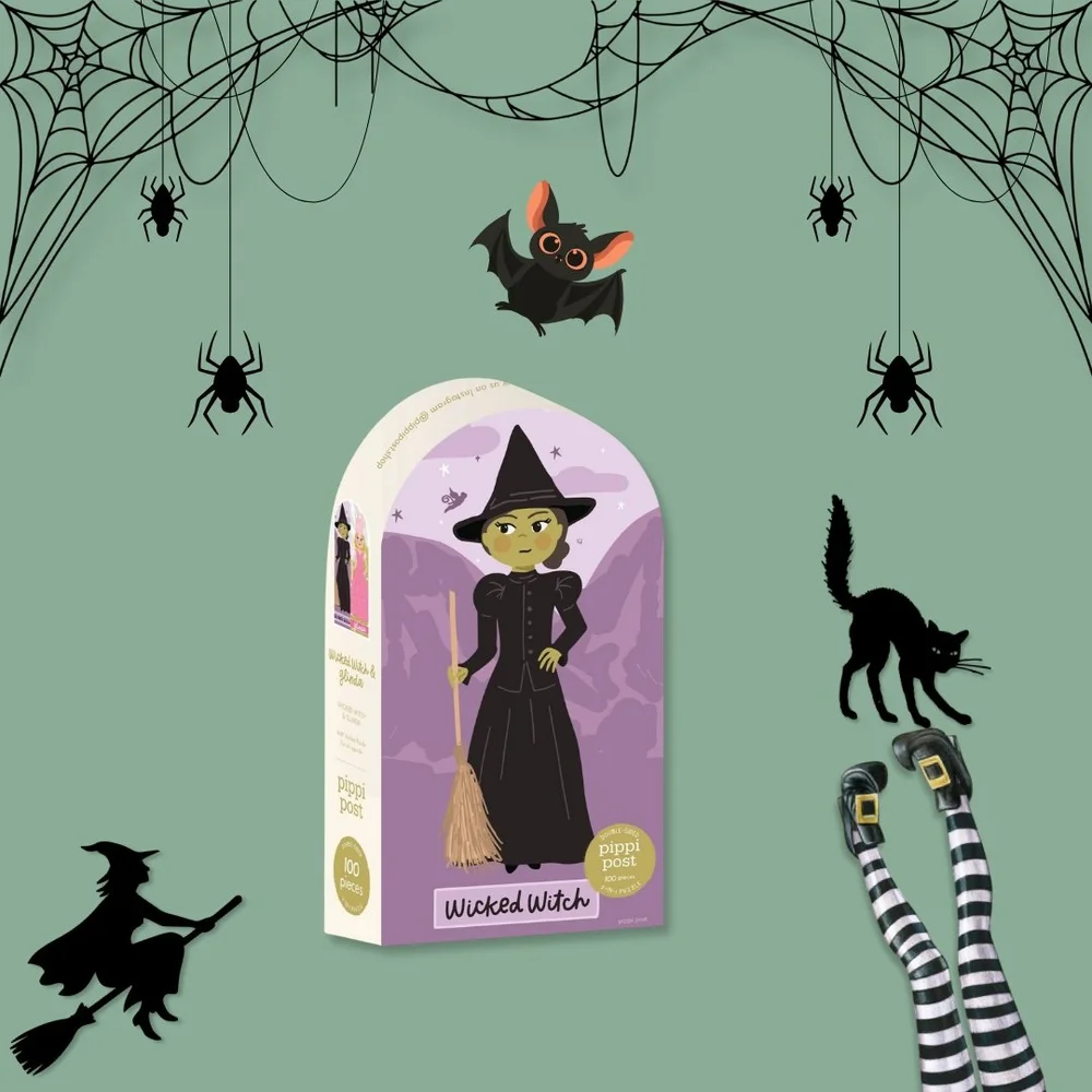 Collana Ufficiale Wicked "Unlikely Friendship" - Ciondolo Elphaba E Glinda, Catena 40cm Con Cristalli Rosa