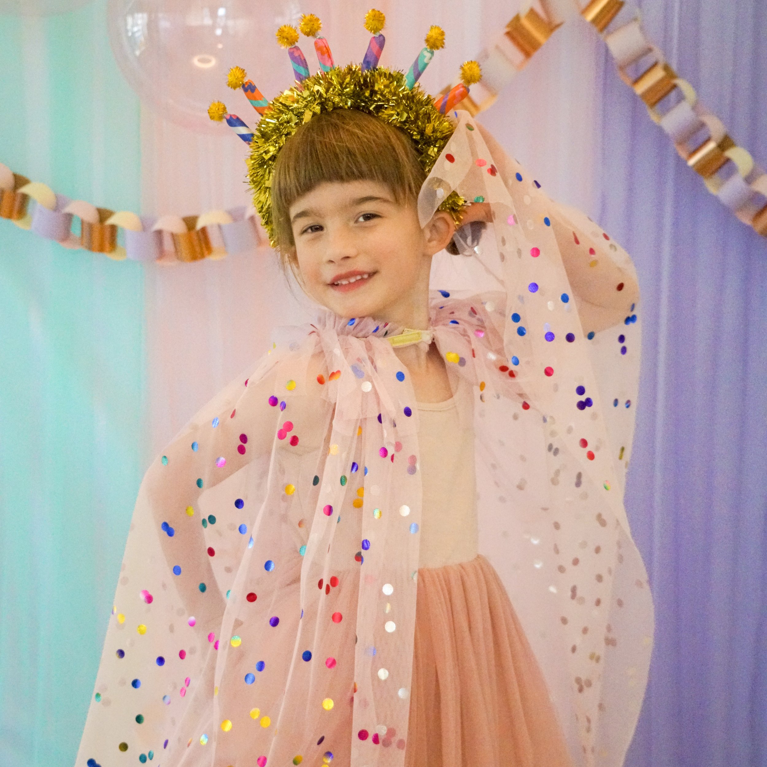 Pink Confetti Celebration Cape