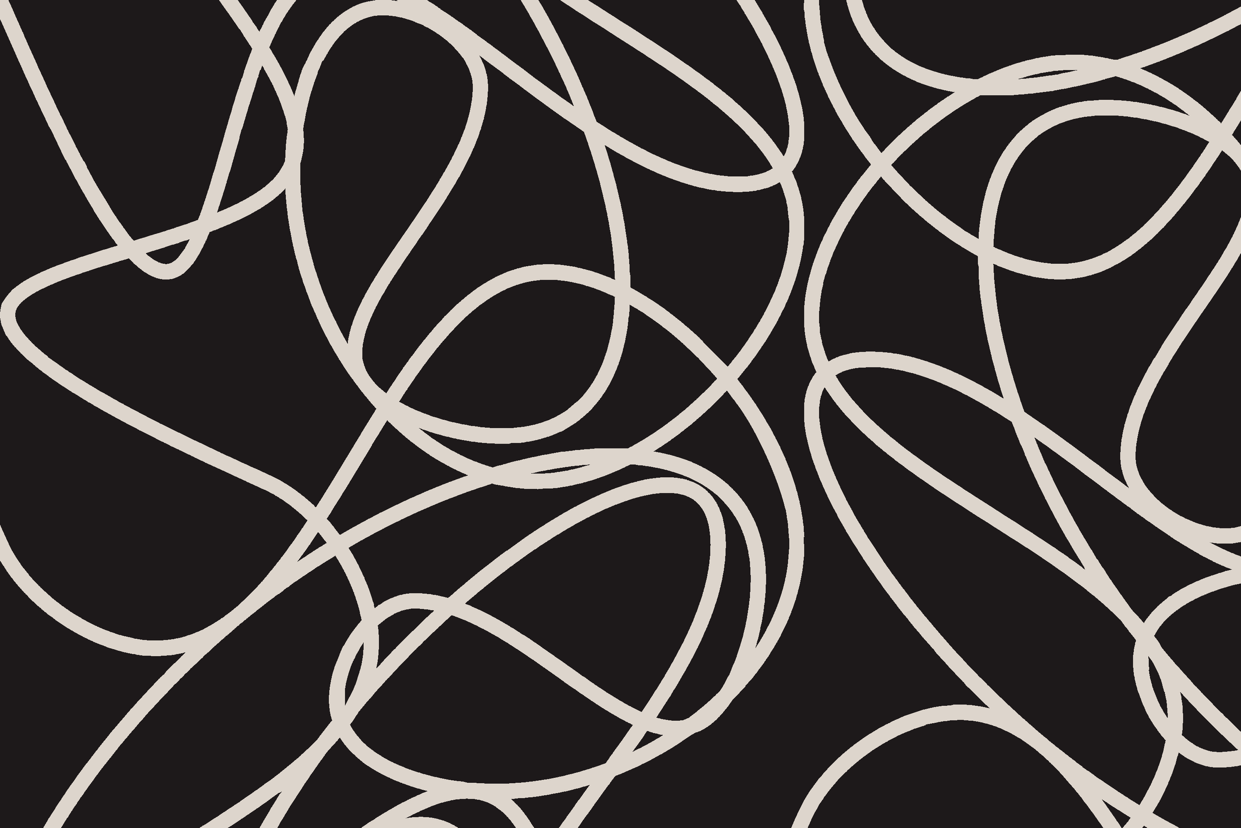 Abstract pattern of intertwined, irregular, gray lines on a black background.