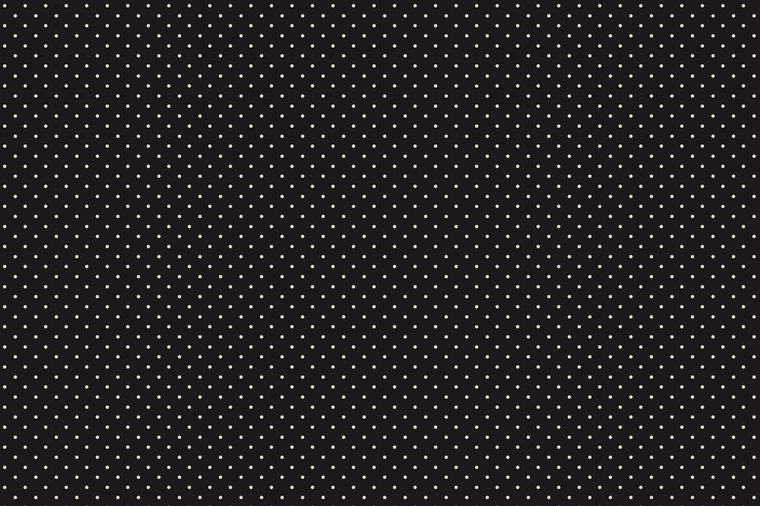 Black background with small white polka dots evenly spaced across the entire image.
