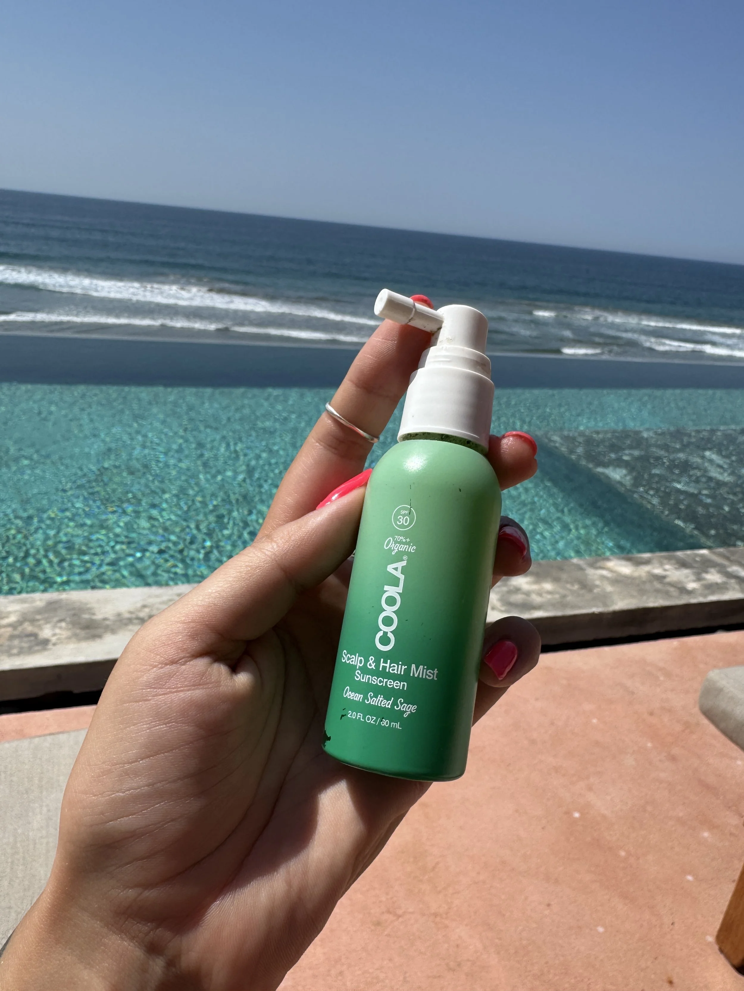 Coola scalp and hair sunscreen mist for Puerto Escondido
