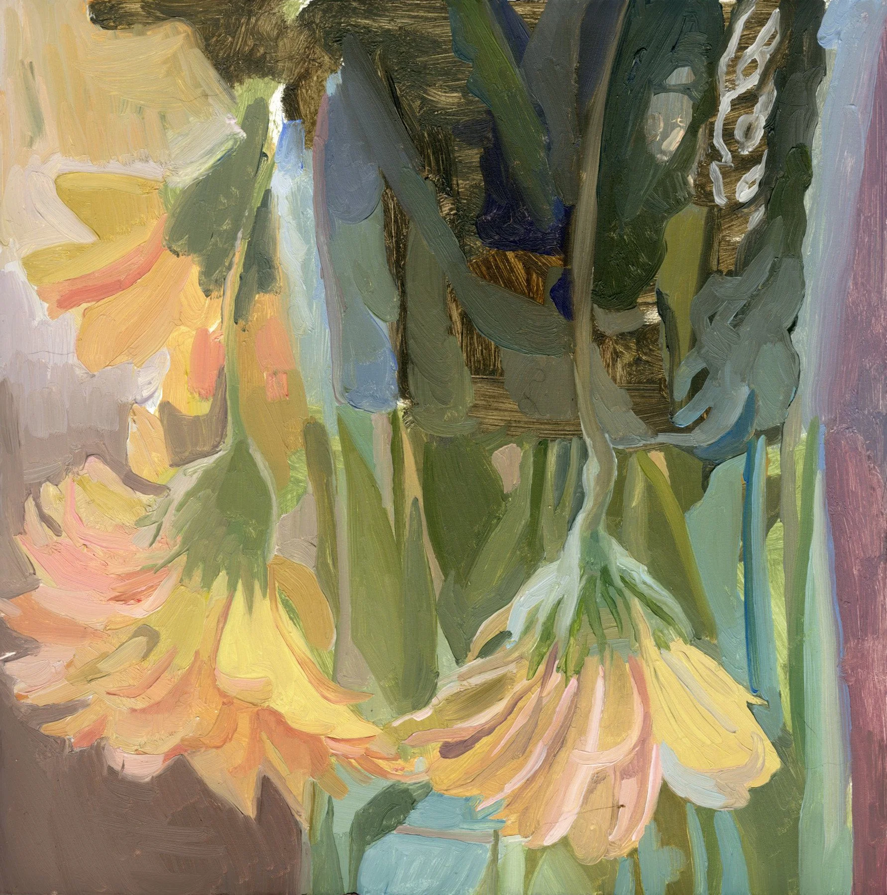 Wilted Flowers, oil on panel, 6" x 6", 2025