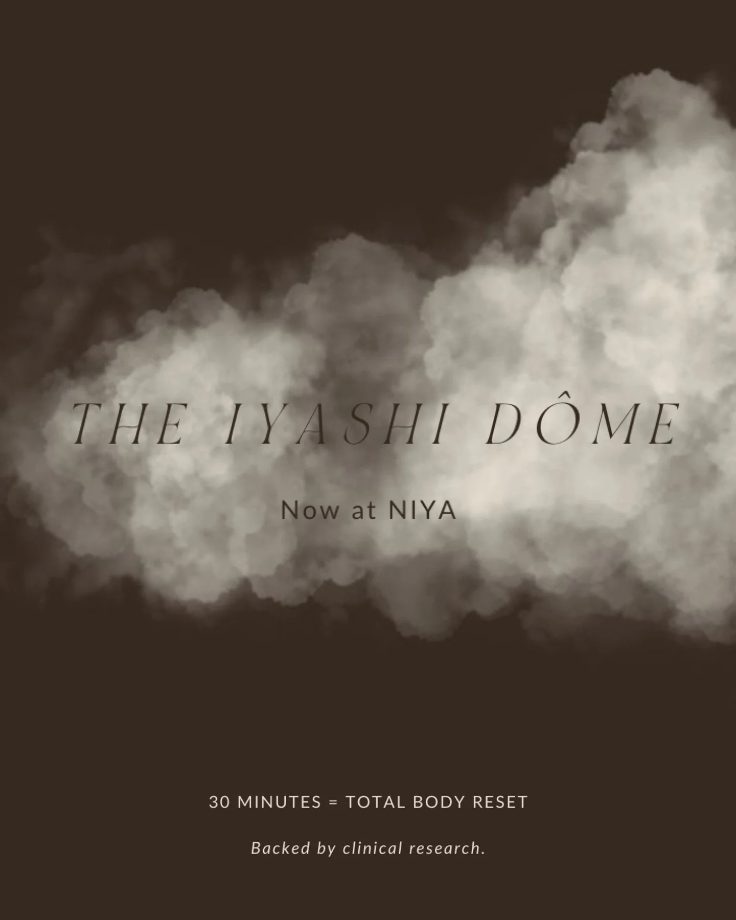 Science you can feel. 

The Iyashi D&ocirc;me is now at NIYA, a clinically studied infrared healing chamber that elevates your wellness from the inside out. Research supports twice-weekly sessions over two months for optimal results, making this more