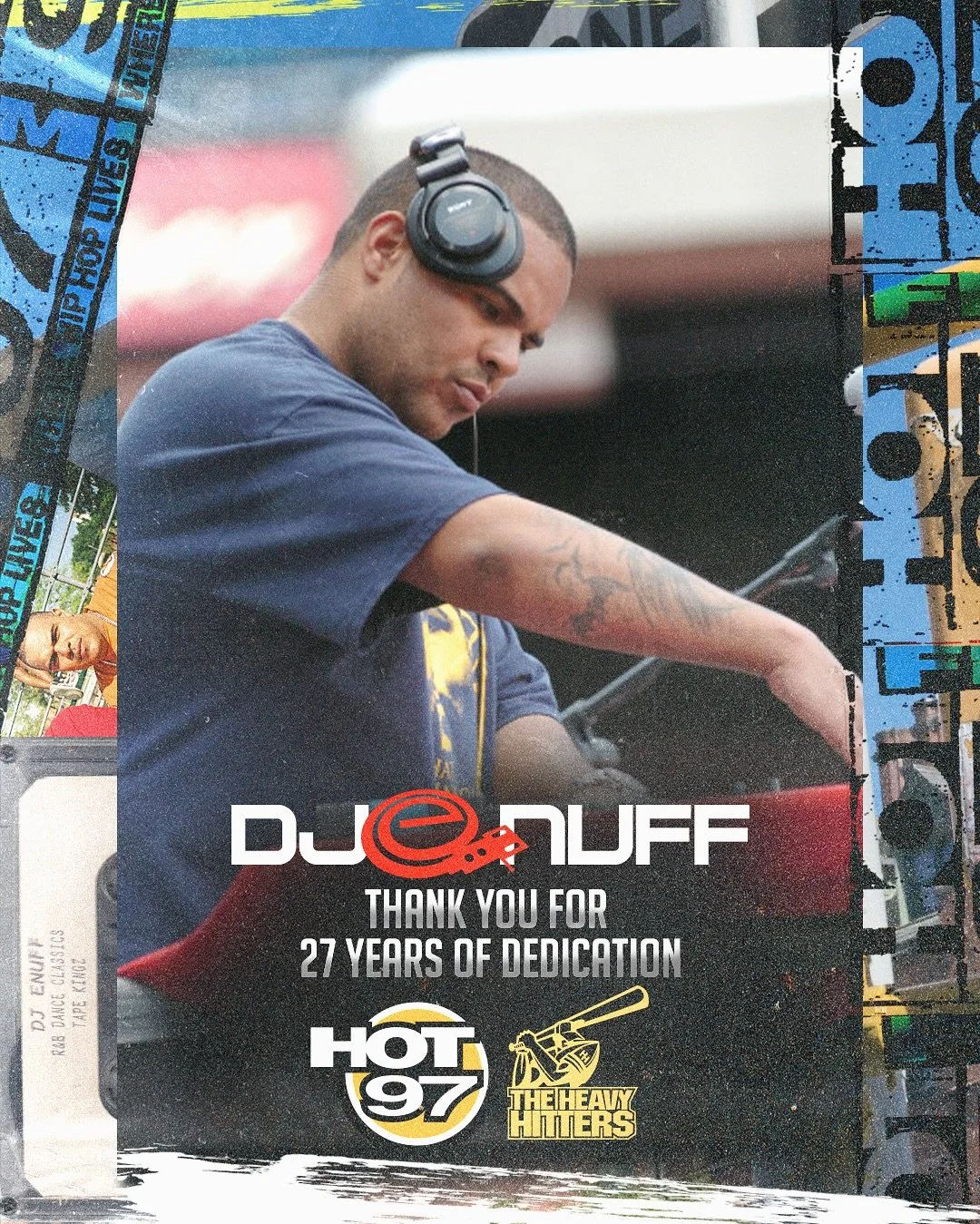 NYC, Tri-State! 🔊 Thank You for 27 unforgettable years. Today is my last day on Hot97, but the music, memories, culture will keep living on. From early mornings to mid-days to afternoons &amp; late-nights every moment behind them turntables has been