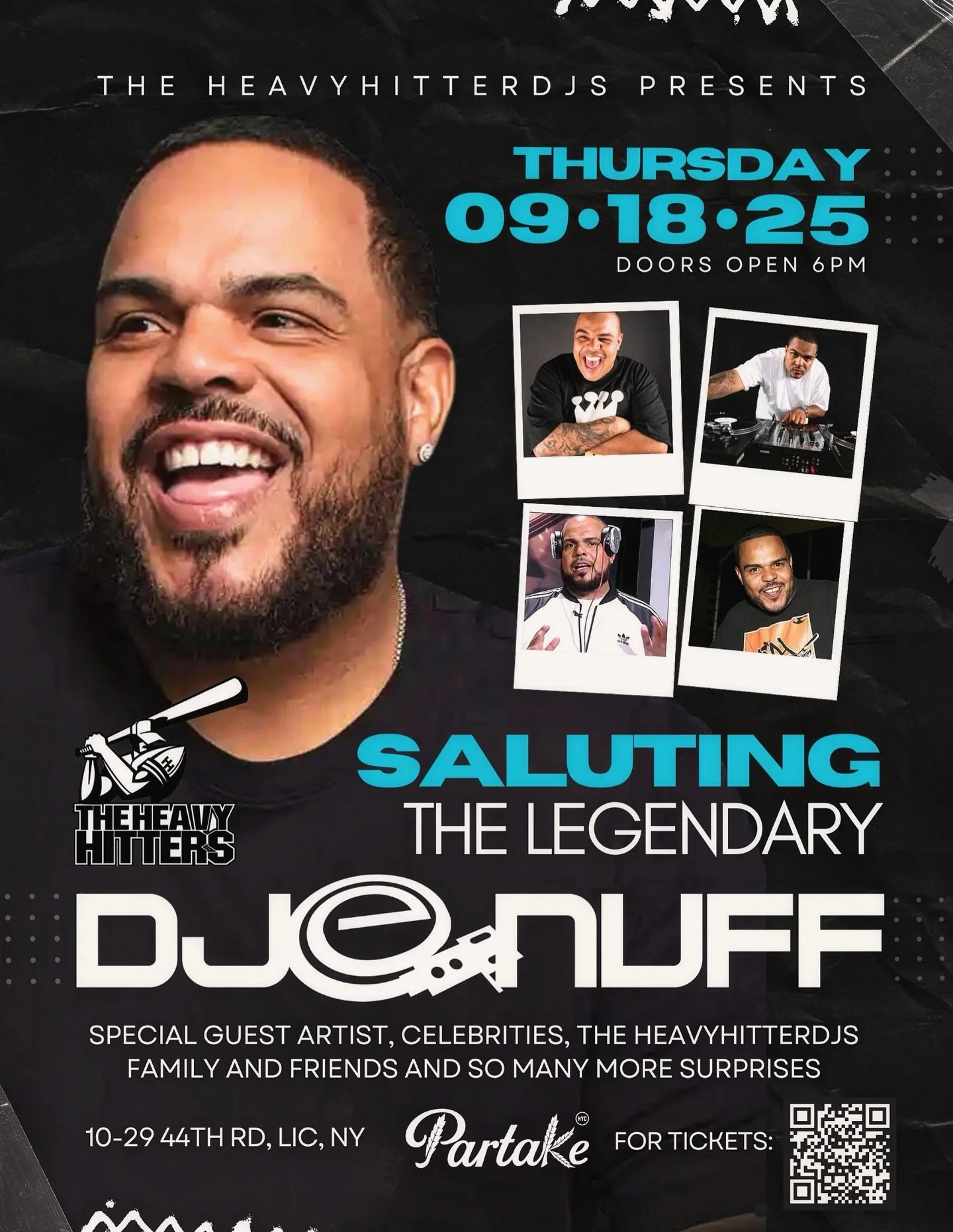 Tomorrow Thursday Sept 18th Afterwork Thursdays! 6pm - 11pm | The HeavyHitter DJs at Partake! Pull up and vibe with us!! 🔊🎶 Link in Bio.

@onlyatpartake 
#HeavyHitters #DJEnuff #AfterworkVibes #heavyhitterssuckaZz #throwbackthursday
