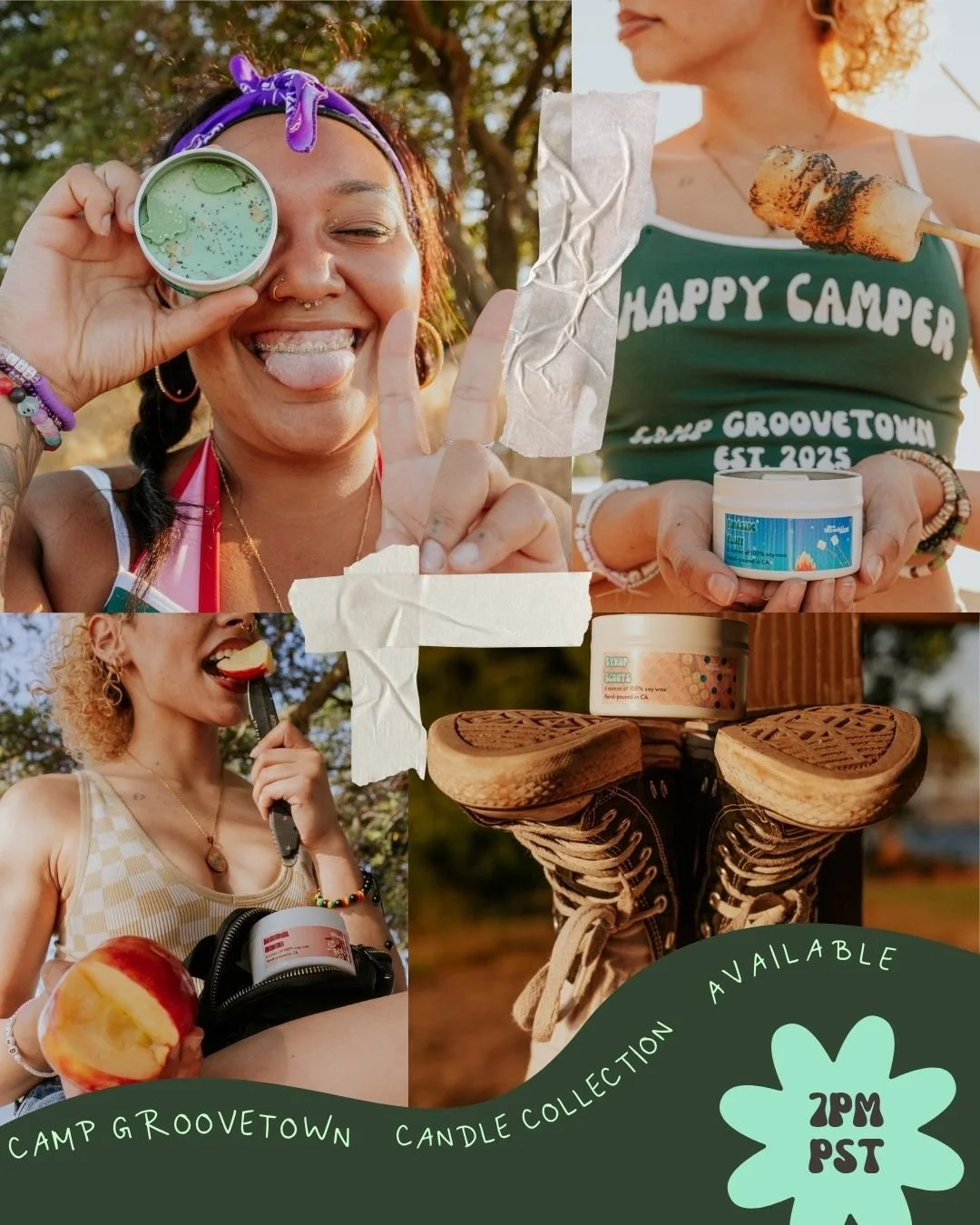 🚨 Set your alarms for 7pm PST (10pm EST) today for the Camp GrooveTown 🕯️CANDLE 🕯️ Collection!

There's only FIVE of each scent being released individually, and only 3 of each bundle going to be available. Lit Kids will get EARLY access to shop an