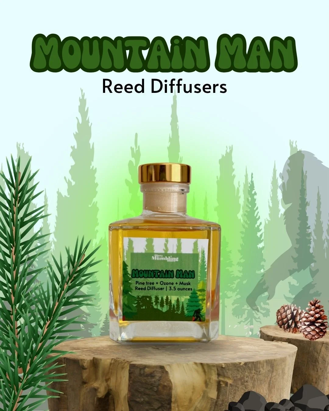 Mountain Man is such a nice clean musky scent. With a hint of mystery, you'll never know what may lurk in the forest. 

Just like the Mountain Man, I've only got two of these diffusers. It includes 6 reeds (spiral or straight). Message me to claim!