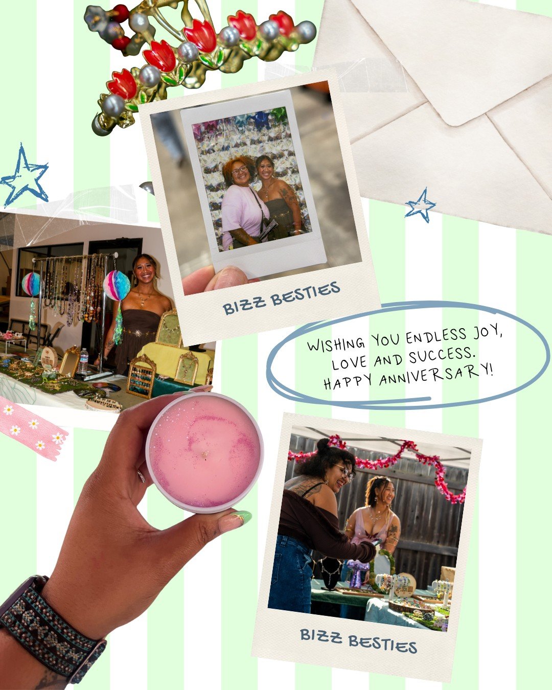 Good morning Besties!

Today I'll be at Hey Daisy Studio to celebrates the one year anniversary of @bestie.meetup markets! There will be 20+ small businesses that I'm honored to be vending beside (and probably shopping) and I'll be having some new fu