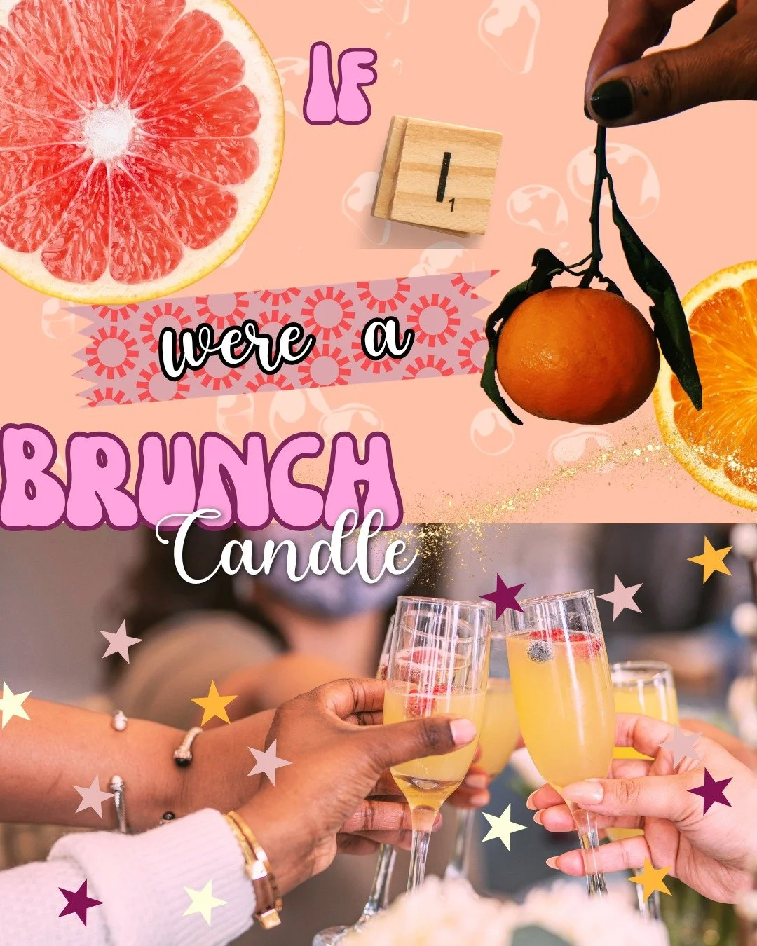 I know Fall is coming soon, but before it cools down, I wanted to show off Ms. Brunch.

She's a bright refreshing grapefruit mimosa with orange zest. She is sweet, fruity, and very clean (kinda like the grapefruit equivalent to a lemon cleaner you'd 