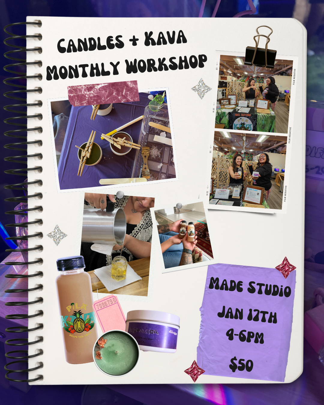 January Kava + Candles Candle Workshop