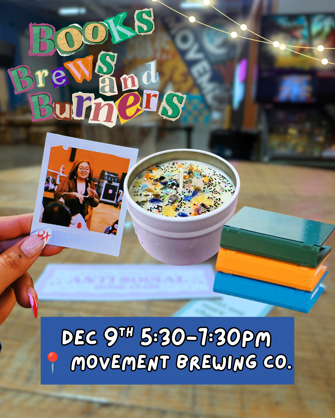 December Books, Brews, & Burners | Candle Making Workshop with Carmichael Silent Book Club (Copy)