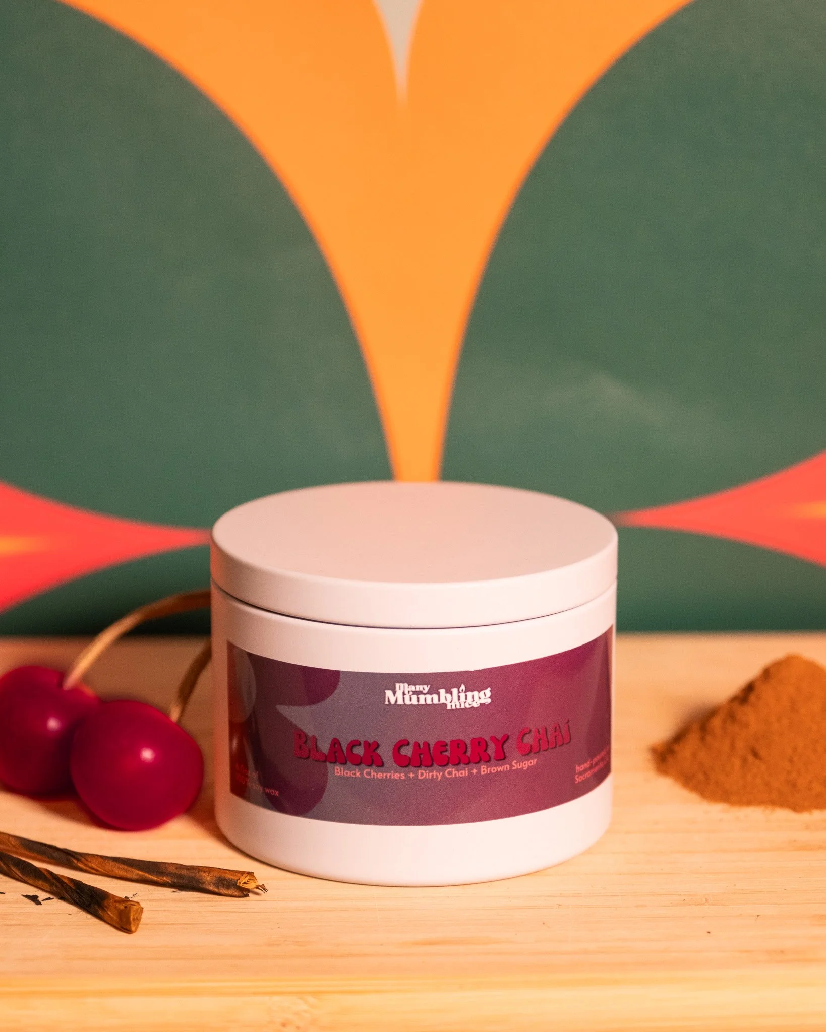 Black Cherry Chai 6 Ounce Tin Candle