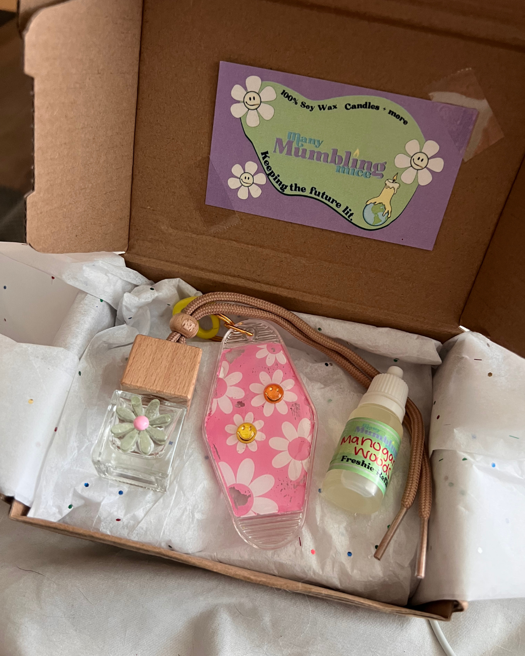 Car Cutie Gift Set – Customizable Car Freshie & Keychain Bundle