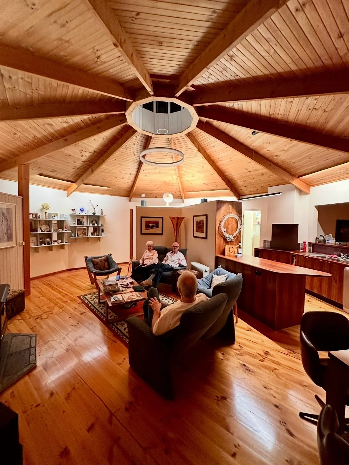One from the archives ⏳ this remarkable home, now up for sale down near Foster in country Victoria, remains one of our most memorable designs.

With barely a square corner in sight, it called for lighting that worked with the organic architecture and