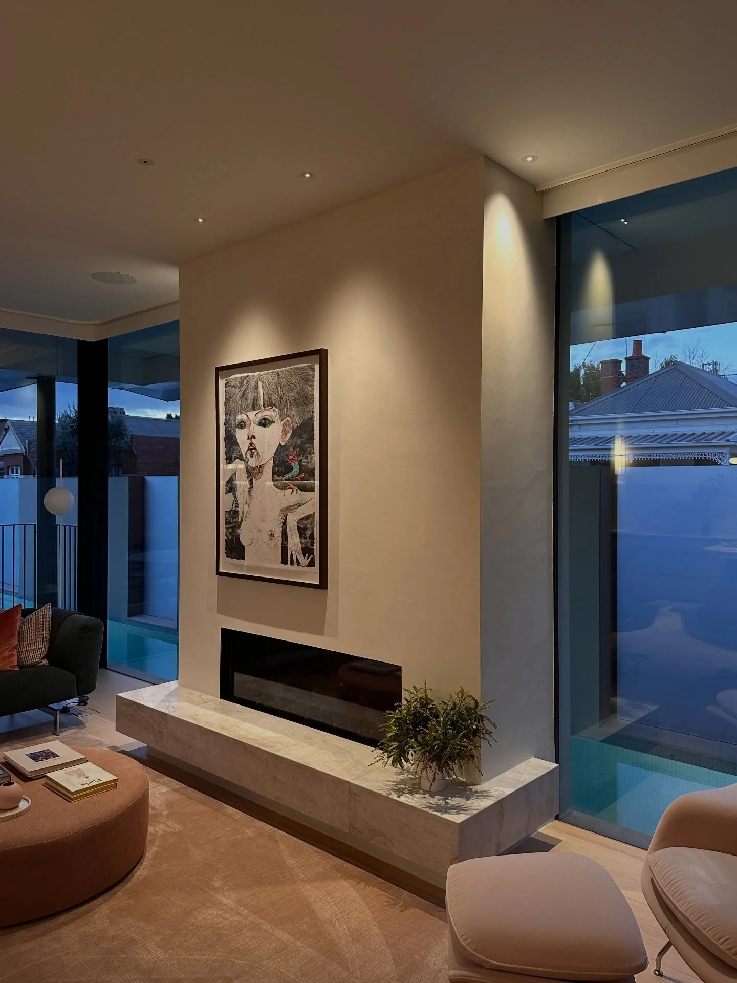 The Art House project came together through restraint. Not more light, just the right light, placed with intent. In the front sitting room, the walls were treated as a consistent canvas, allowing artwork to change without ever needing to rethink the 