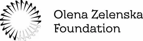 Logo of the Olena Zelenska Foundation, featuring a circular design with radiating lines and the foundation's name.