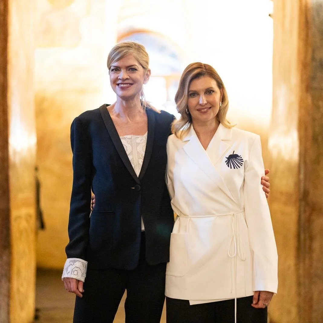 Keri-Lynn Wilson and First Lady Olena Zelenska in a photo together.