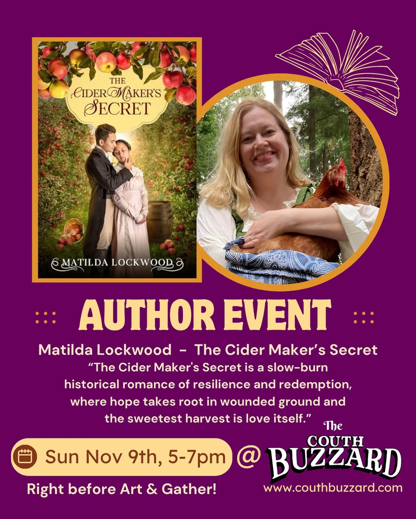We&rsquo;re very much looking forward to having @matildalockwoodwrites back at the Couth! 

Her past events with us have been absolutely magical, showcasing how her artwork flows into her storytelling process. Her new, cozy autumnal romance is not to