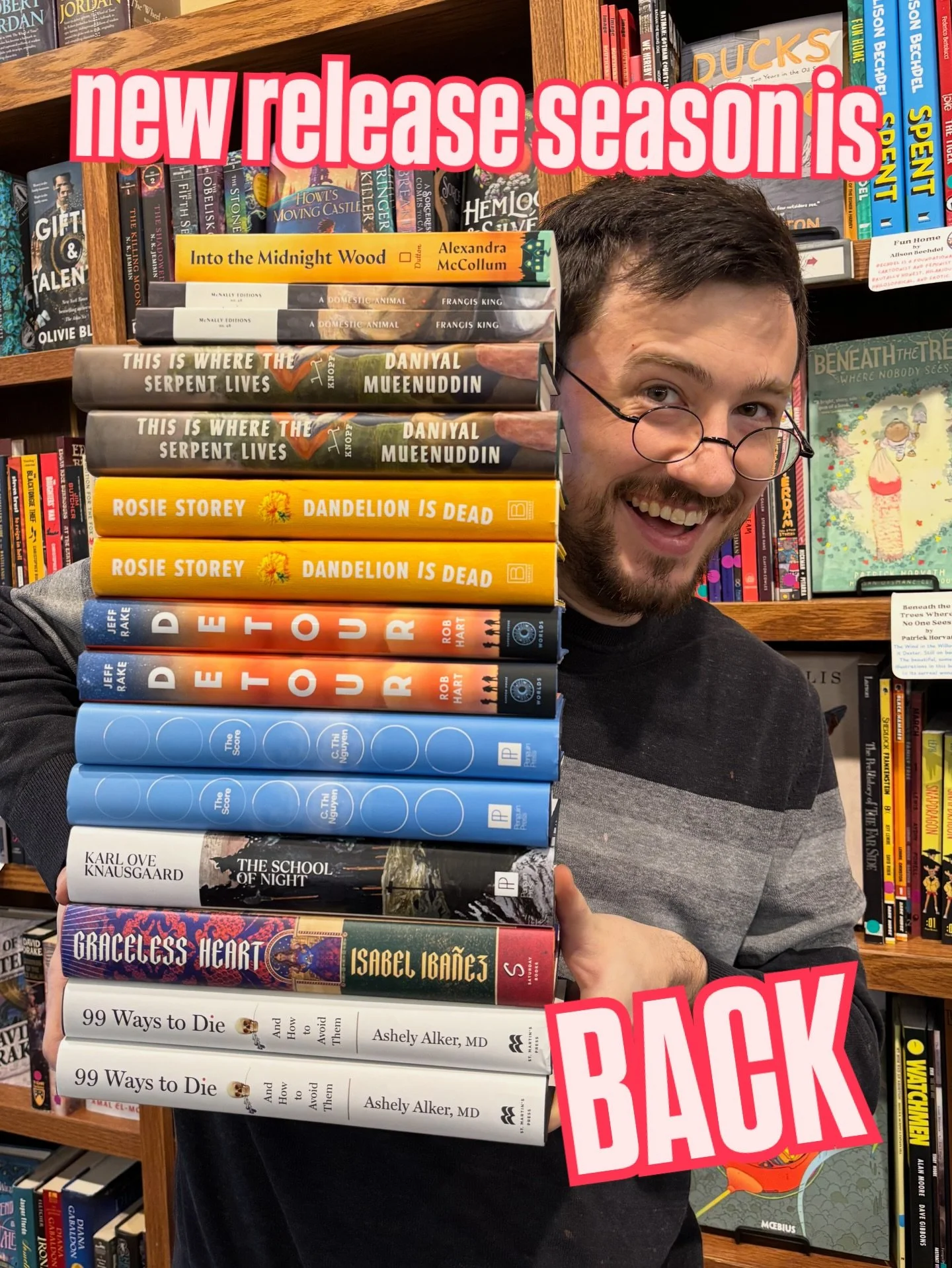 New books, fresh off the vine, are back in season! 

#books #bookstore #newbookrelease