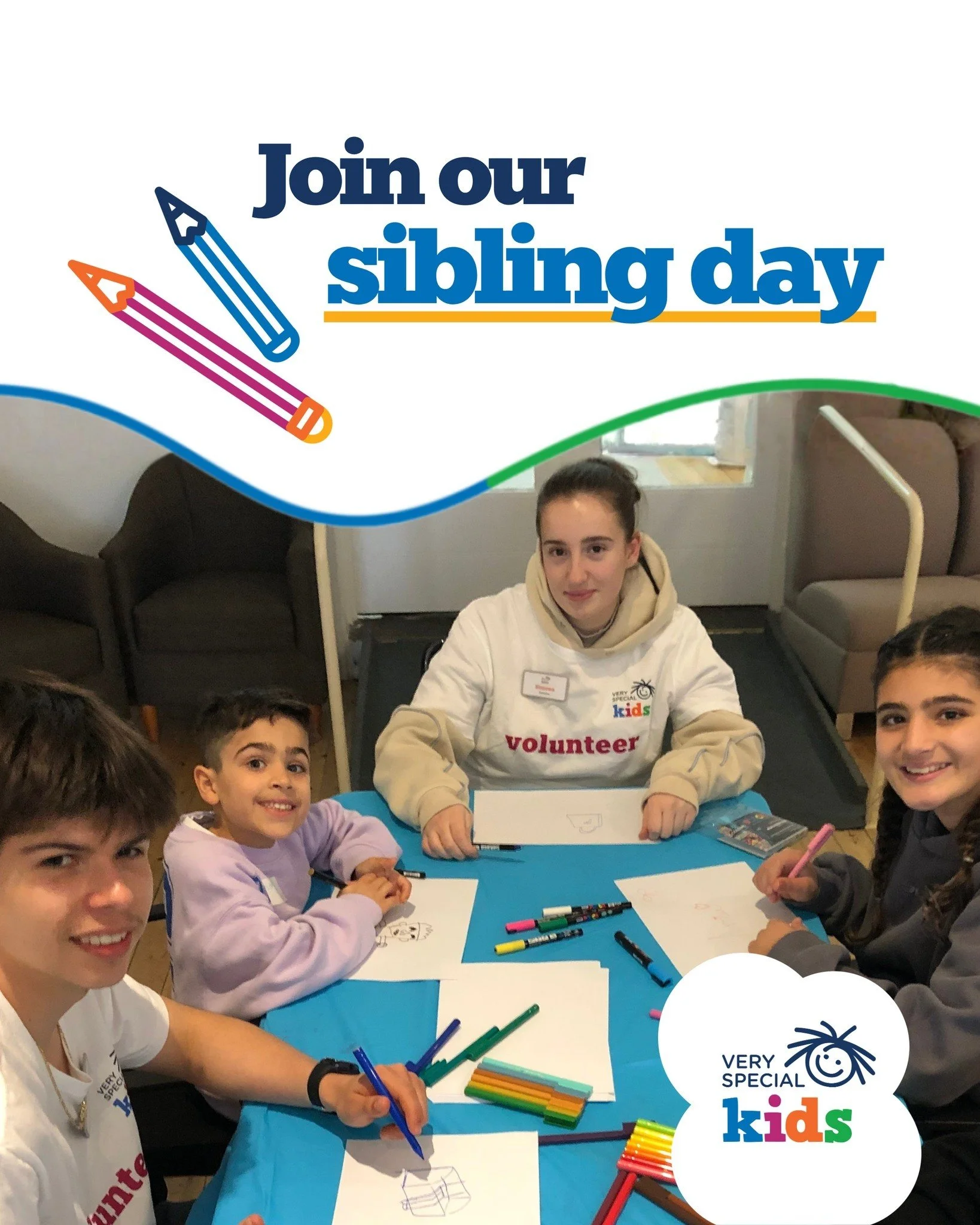 Do you have siblings in primary school who would love some fun during the April school holidays?

Our Sibling Day is a chance for kids to:
✅ Meet other Very Special Kids' siblings who get it
✅ Enjoy time away to play, learn and recharge
✅ Build skill